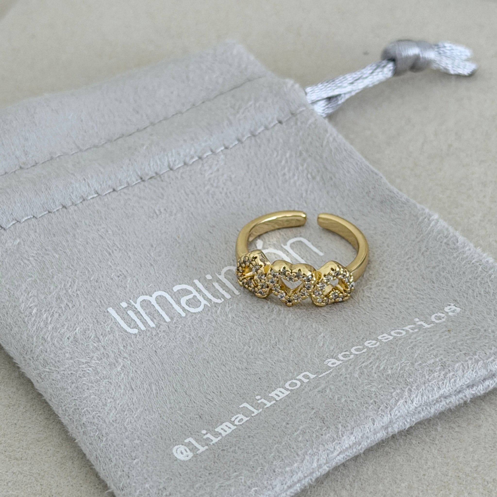 Triple Heart Crystal Ring - ring jewelry | LimaLimón Store - 2