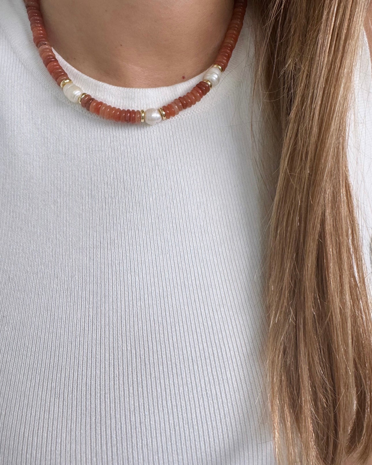 Triple Pearls Puka Necklace - Necklace | LimaLimón Store - 2