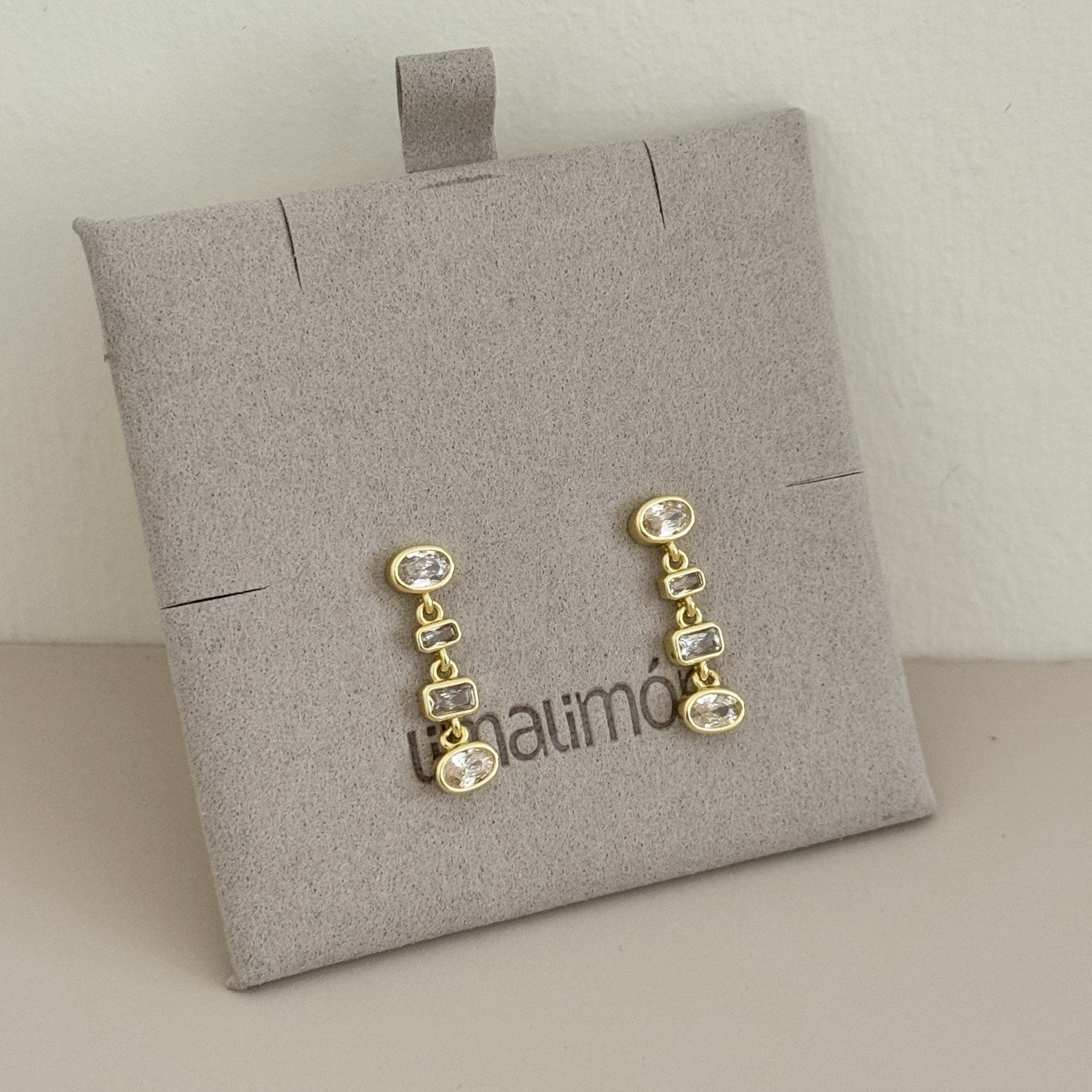 Triple Stone Drop Earrings - Earring | LimaLimón Store - 3