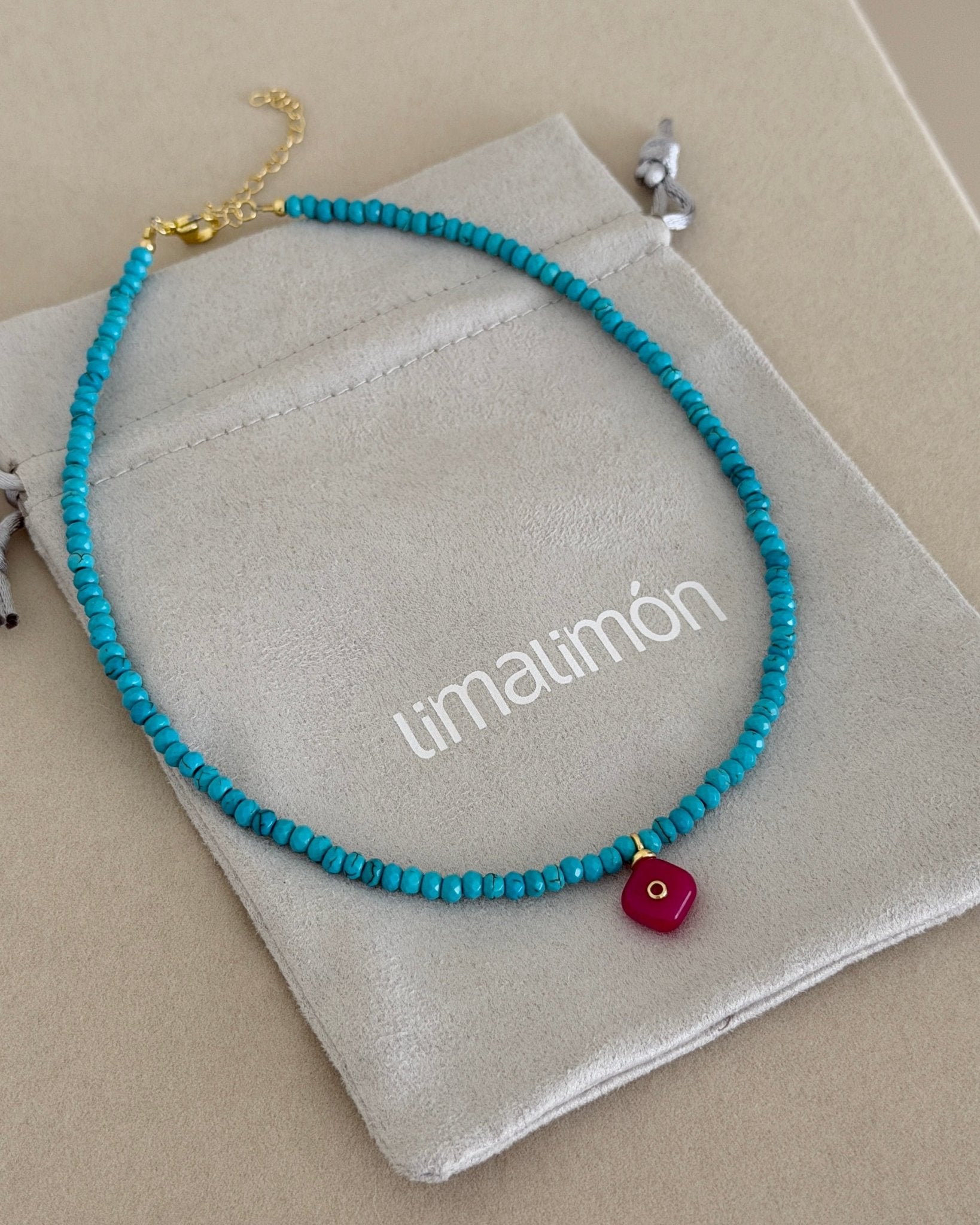 Turquoise Eye Charm Choker - Necklaces | LimaLimón Store - 4