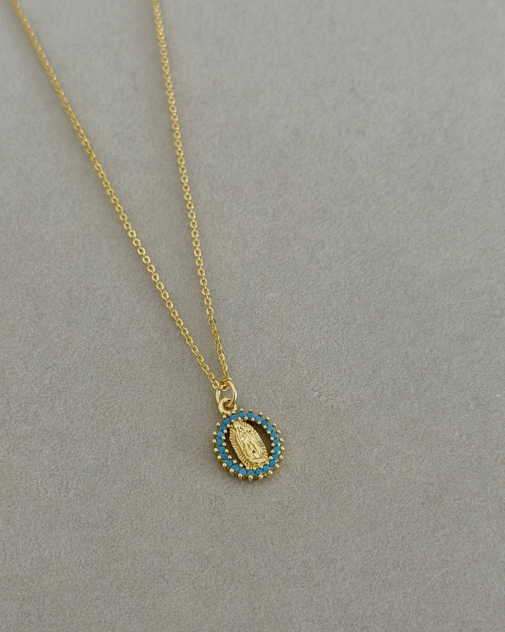 Turquoise Virgin Medallion Necklace - Necklace | LimaLimón Store - 5