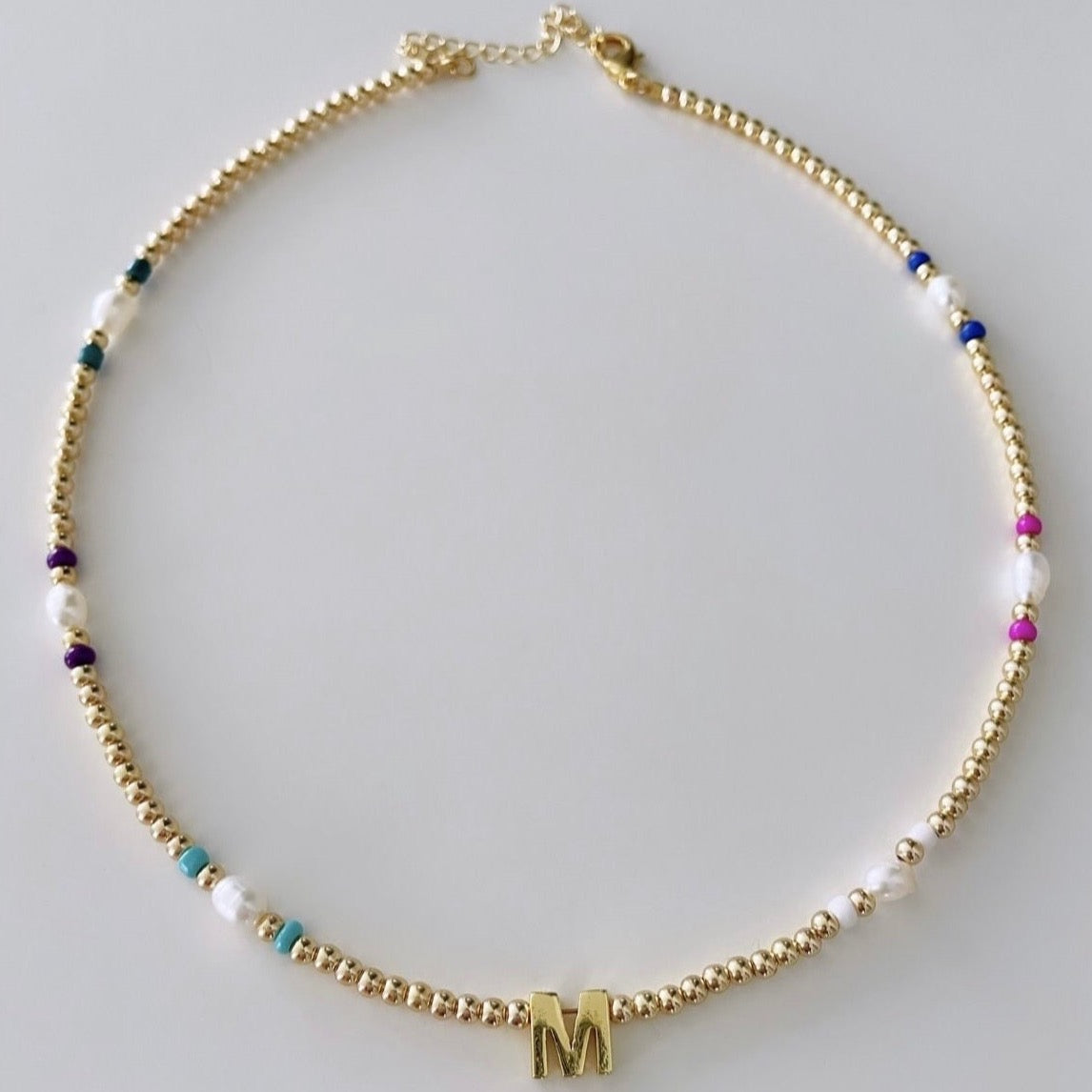 Gold and Pearl Colors Personalized Necklace - LimaLimón Store