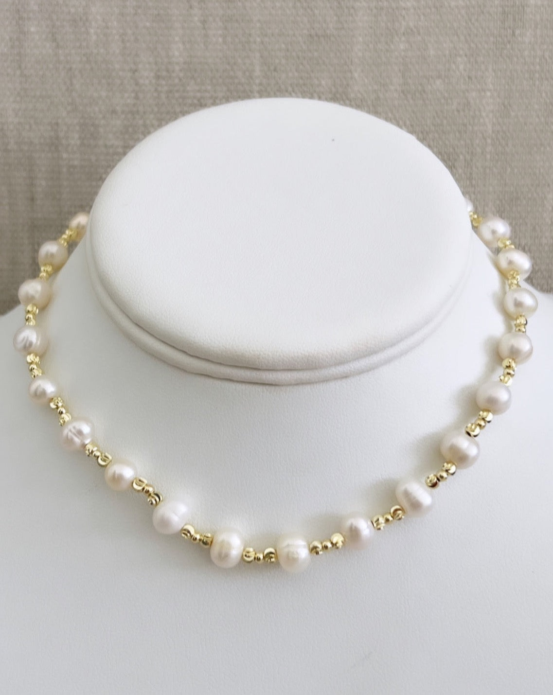 Pearls and Gold Bead Necklace