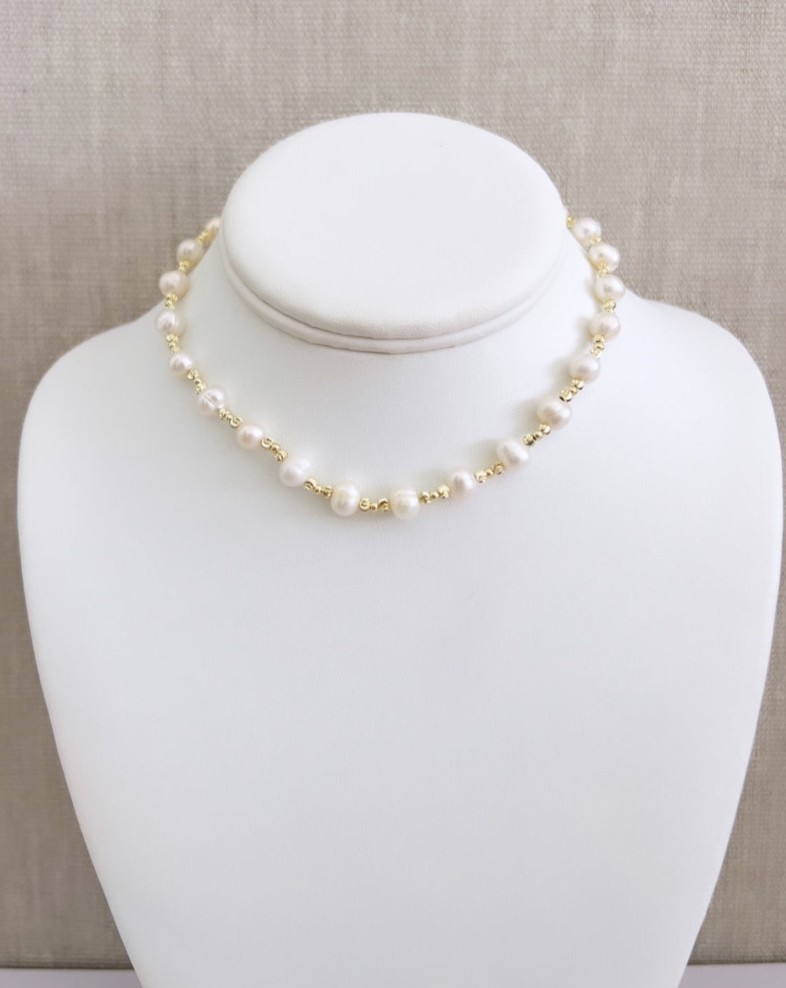 Pearls and Gold Bead Necklace