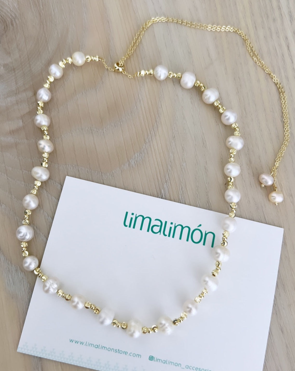 Pearls and Gold Bead Necklace