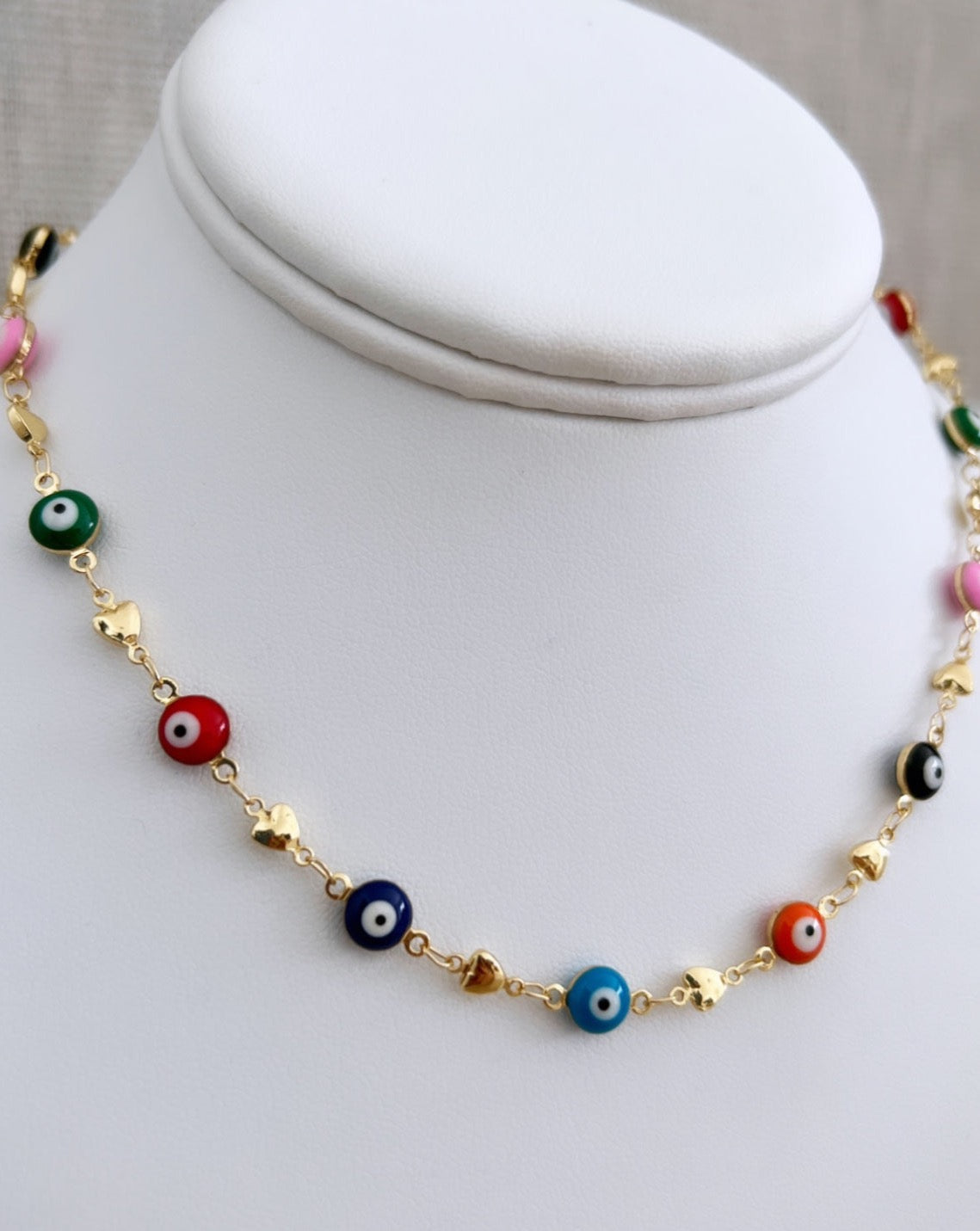 Evil Eye and Hearts Necklace
