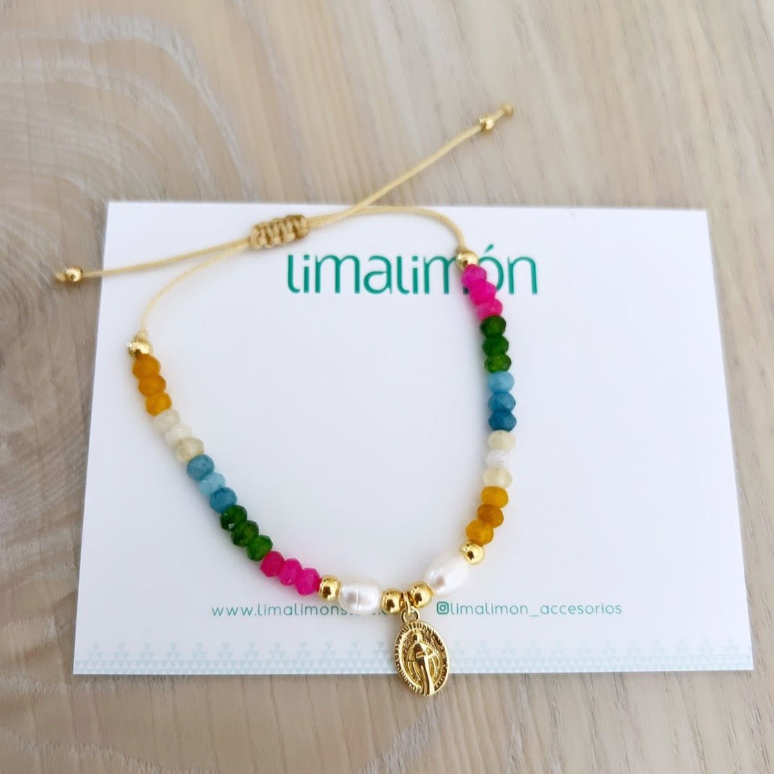 Colors and Gold Bead Bracelet - Ropa y accesorios | LimaLimón Store - 2