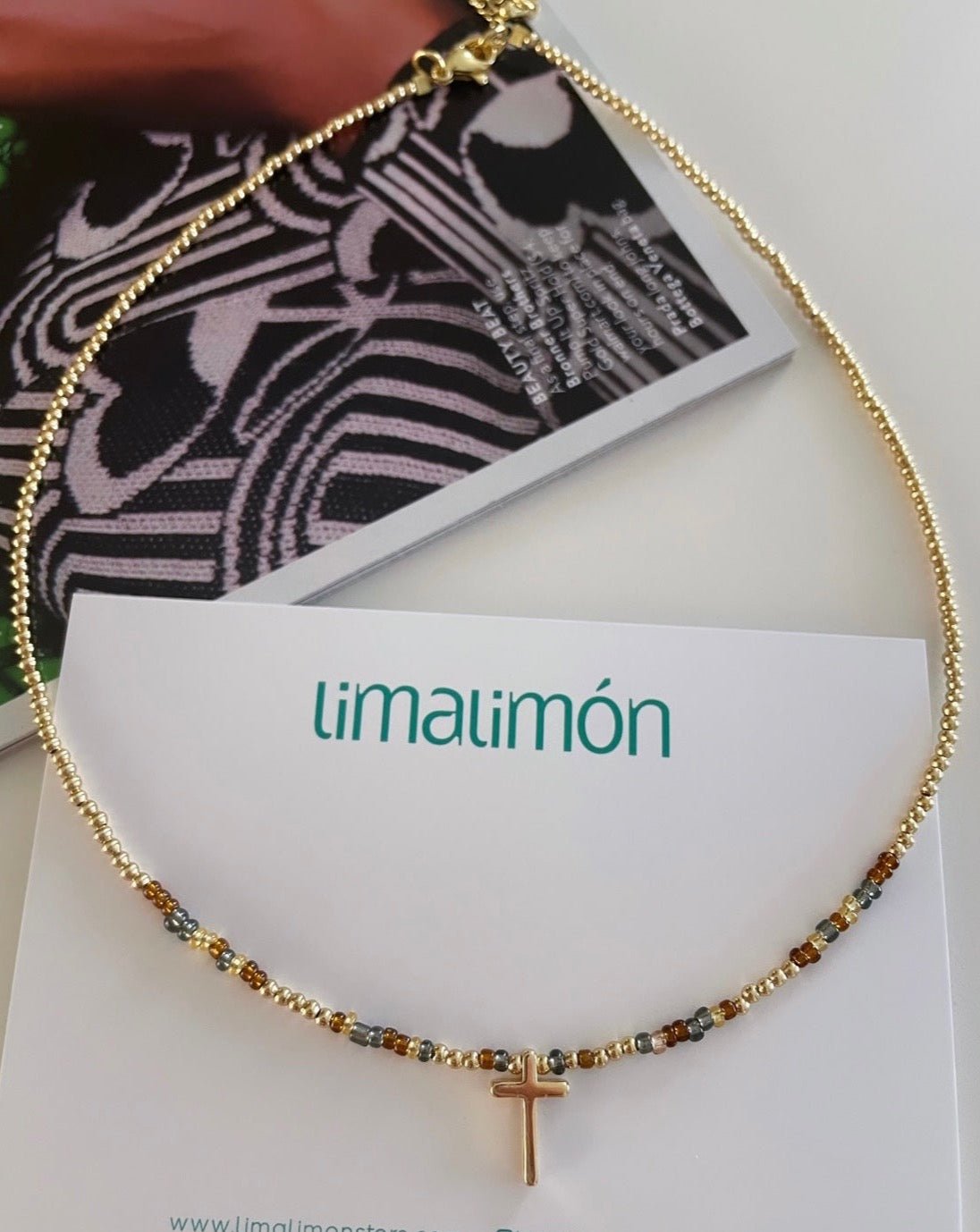 Crystal and Gold Necklace - Collares | LimaLimón Store - 5