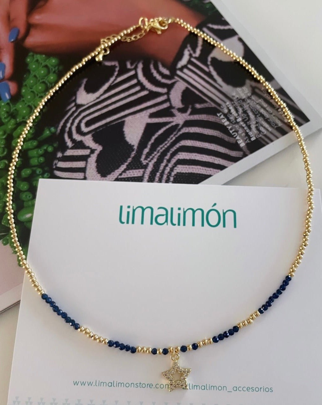 Crystal and Gold Necklace - Collares | LimaLimón Store - 4