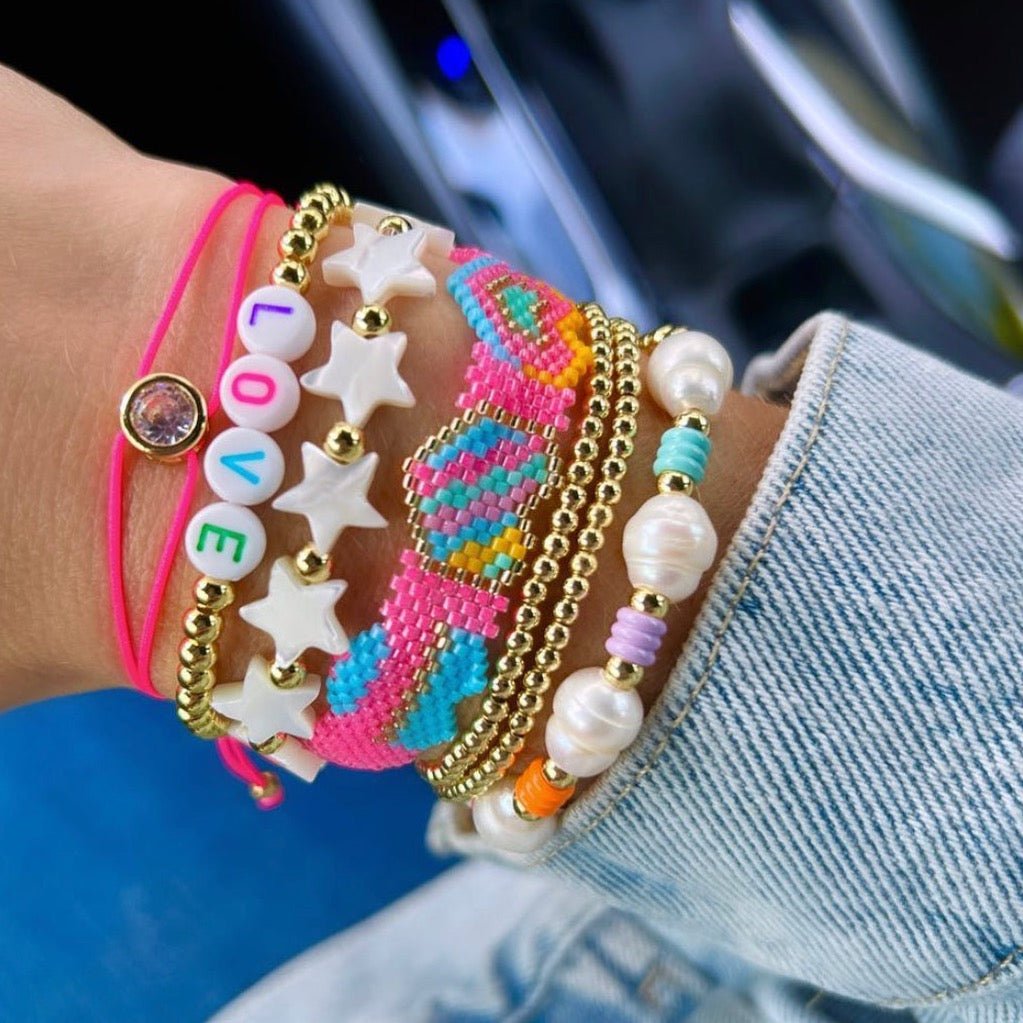 Double Bead Gold Bracelet - LimaLimón Store