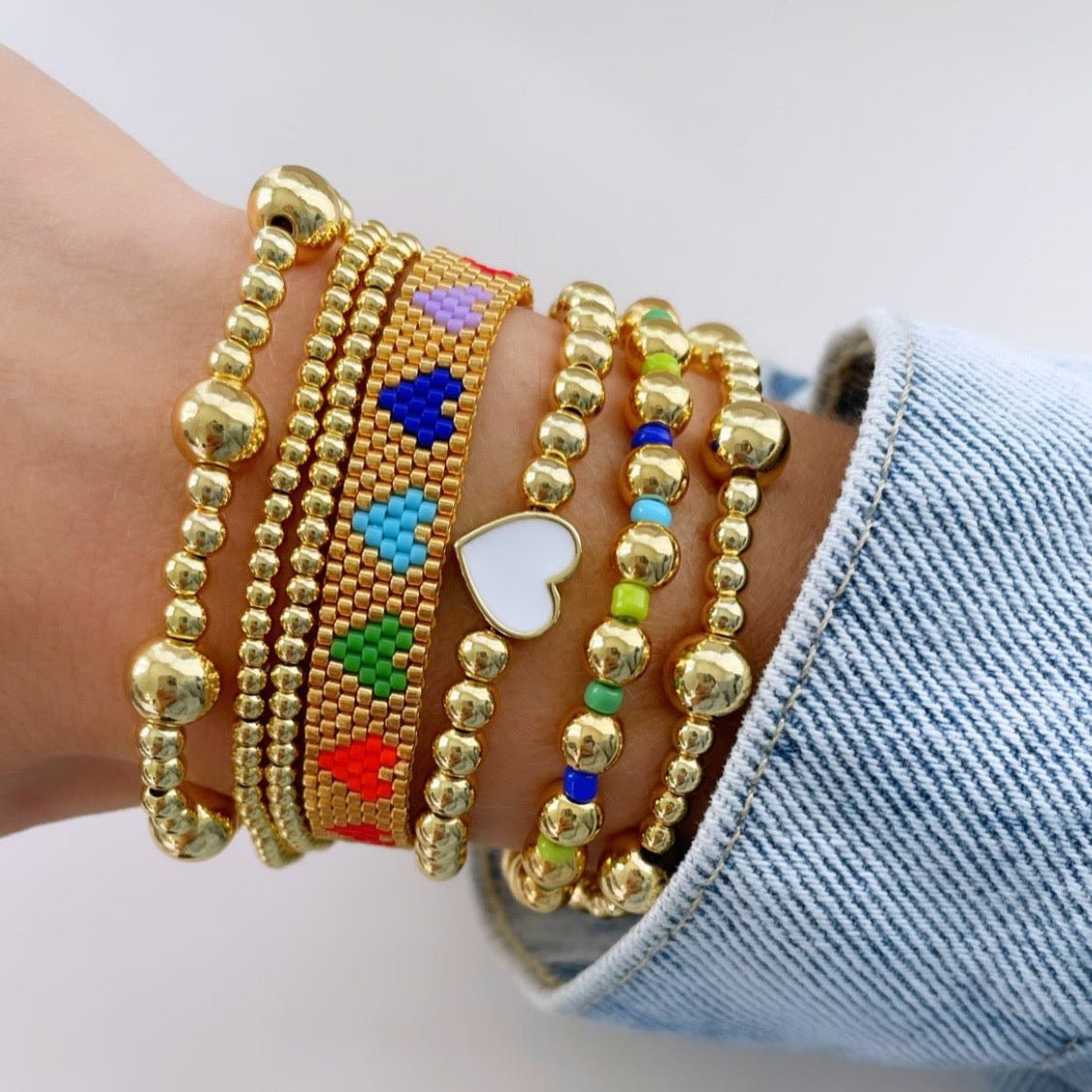 Double Bead Gold Bracelet - LimaLimón Store