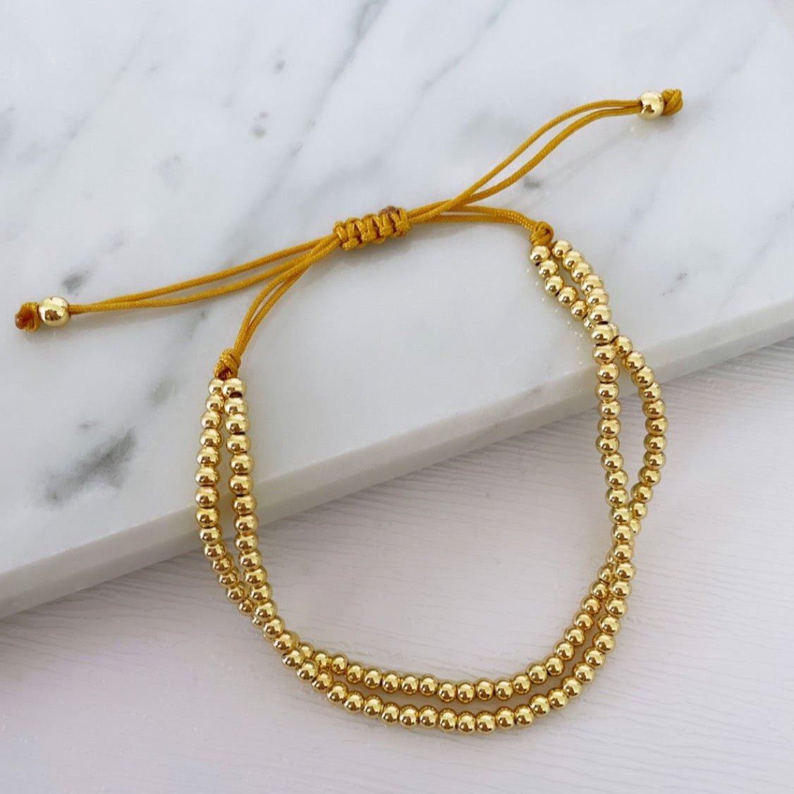 Double Bead Gold Bracelet - LimaLimón Store