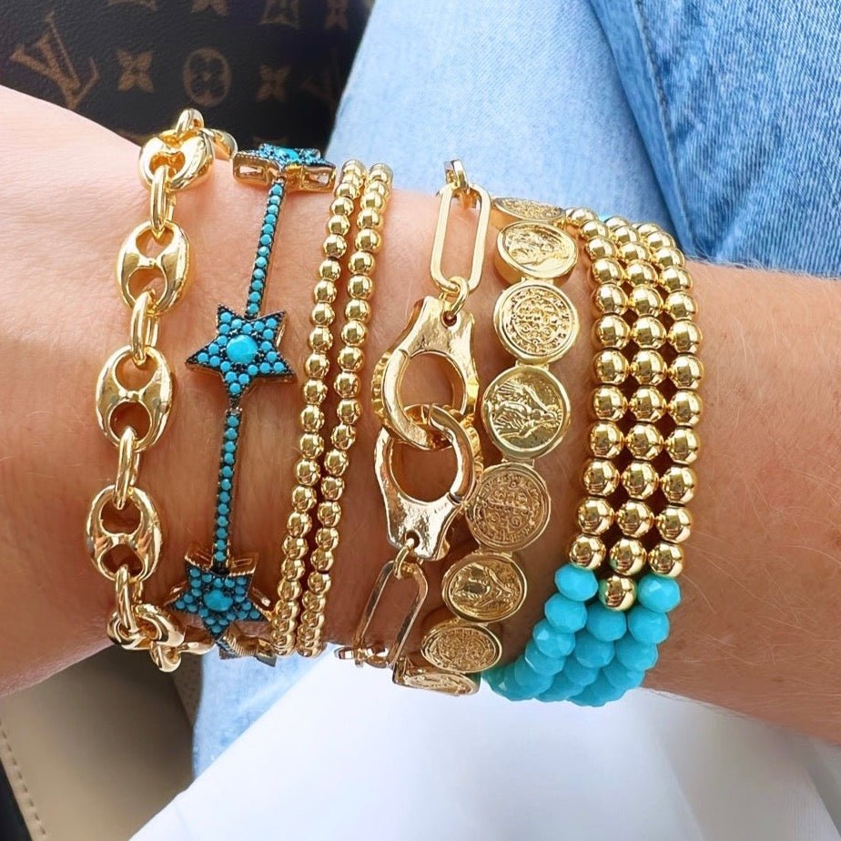 Double Bead Gold Bracelet - LimaLimón Store
