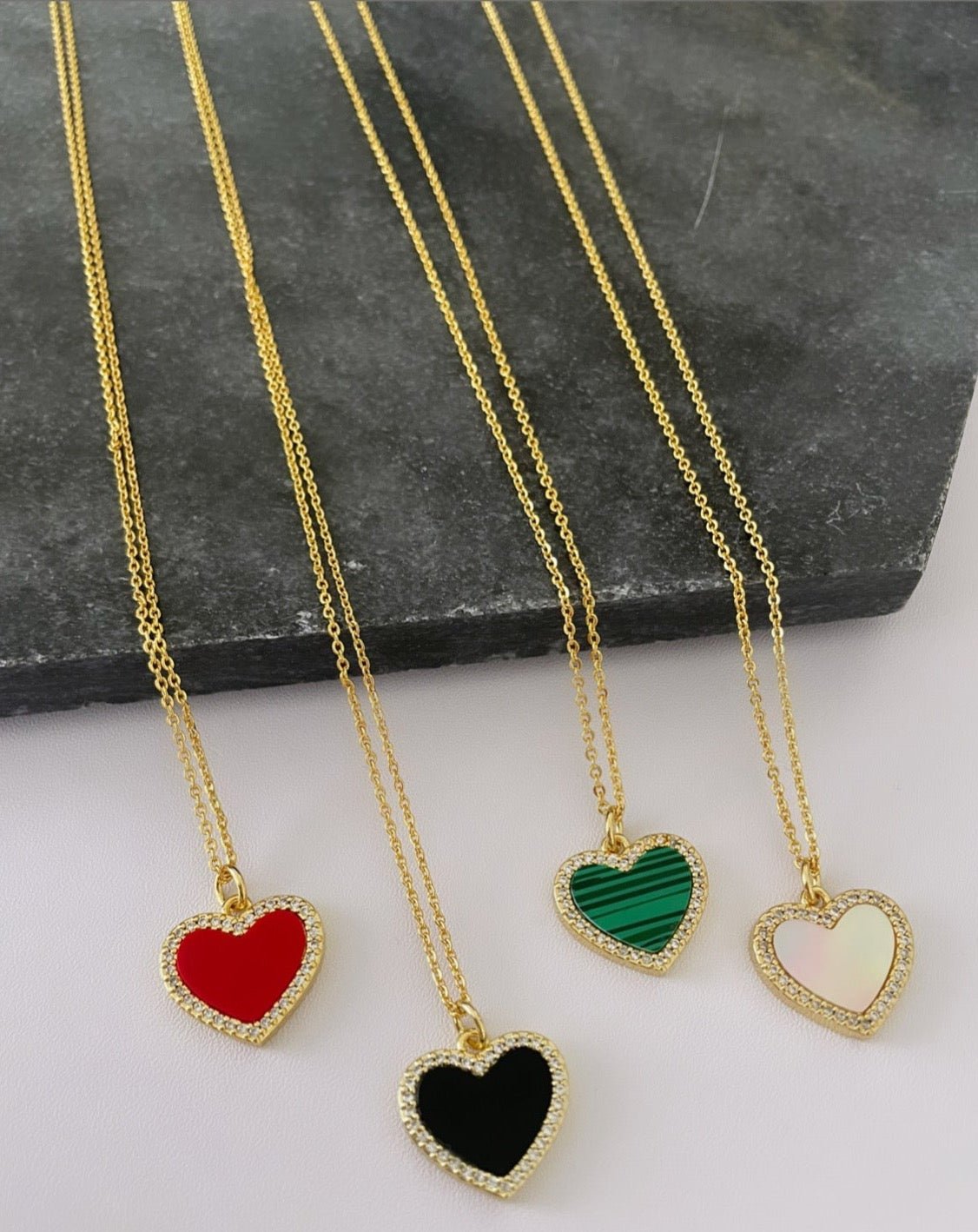 Enamel Heart Necklace - Necklaces | LimaLimón Store - 1