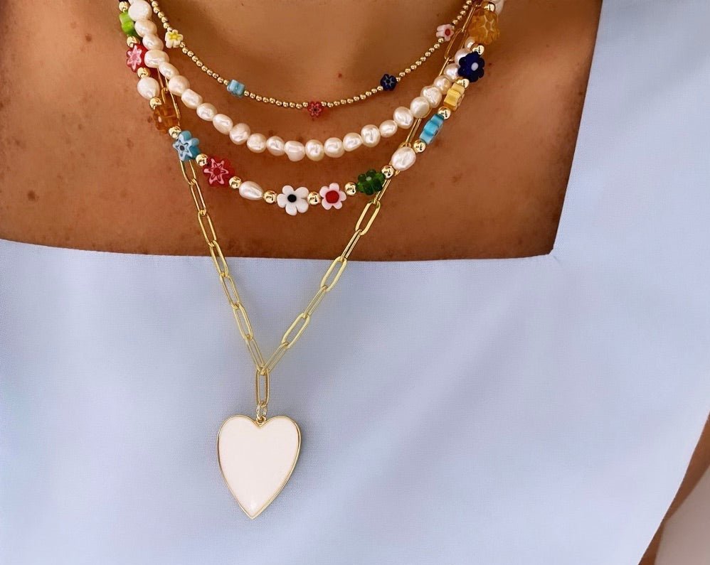 Flower Pearl Necklace - Necklaces | LimaLimón Store - 3