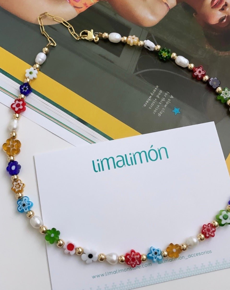 Flower Pearl Necklace - Necklaces | LimaLimón Store - 2