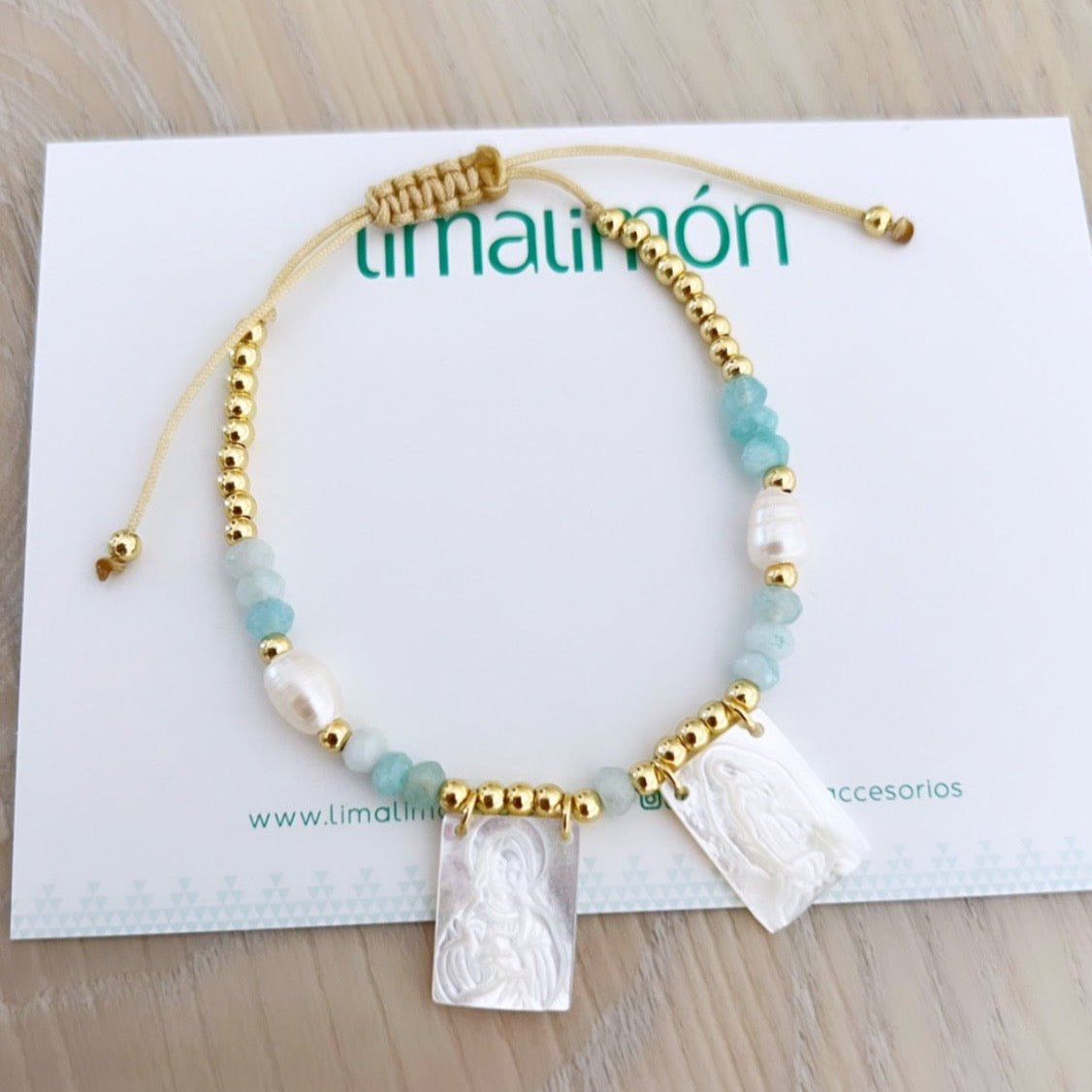 Gold Beads and Pearls Bracelet - Ropa y accesorios | LimaLimón Store - 3