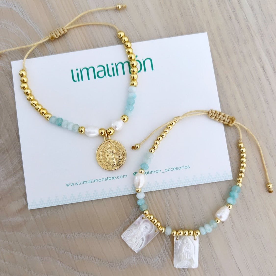 Gold Beads and Pearls Bracelet - Ropa y accesorios | LimaLimón Store - 1