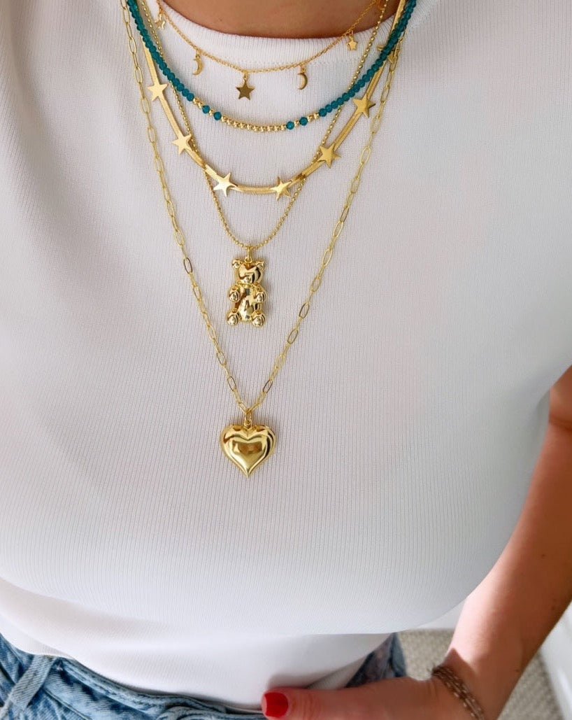 Gold Heart Necklace - Necklace | LimaLimón Store - 4