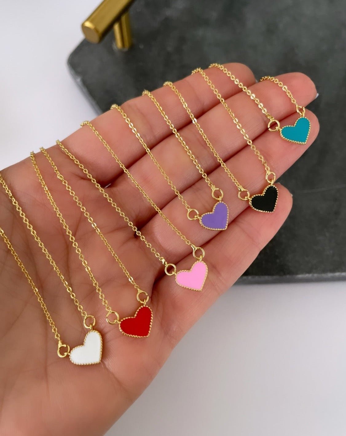 Heart Enamel Necklace’s - Necklaces | LimaLimón Store - 1