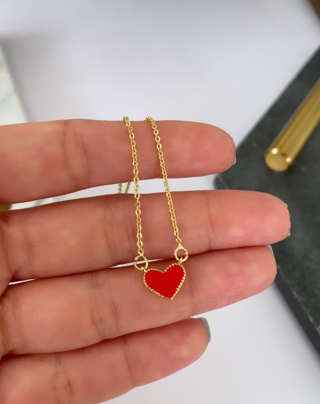 Heart Enamel Necklace’s - Necklaces | LimaLimón Store - 7