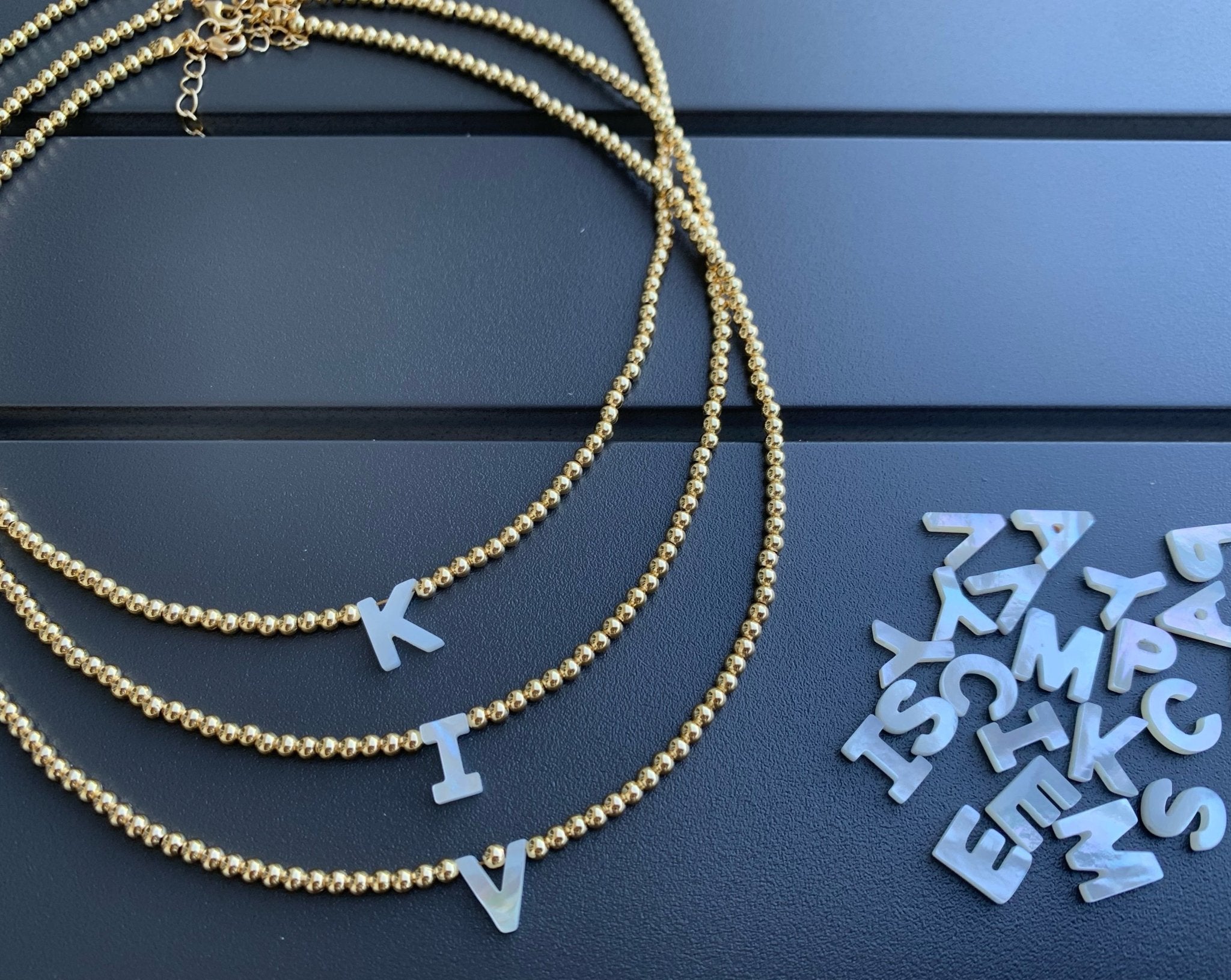 Initial Nacar Gold Necklace - Necklaces | LimaLimón Store - 1