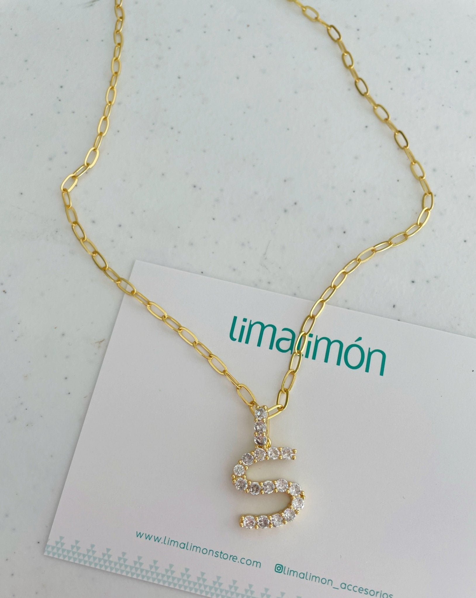 Initial Paper Clip Necklace - Necklaces | LimaLimón Store - 15