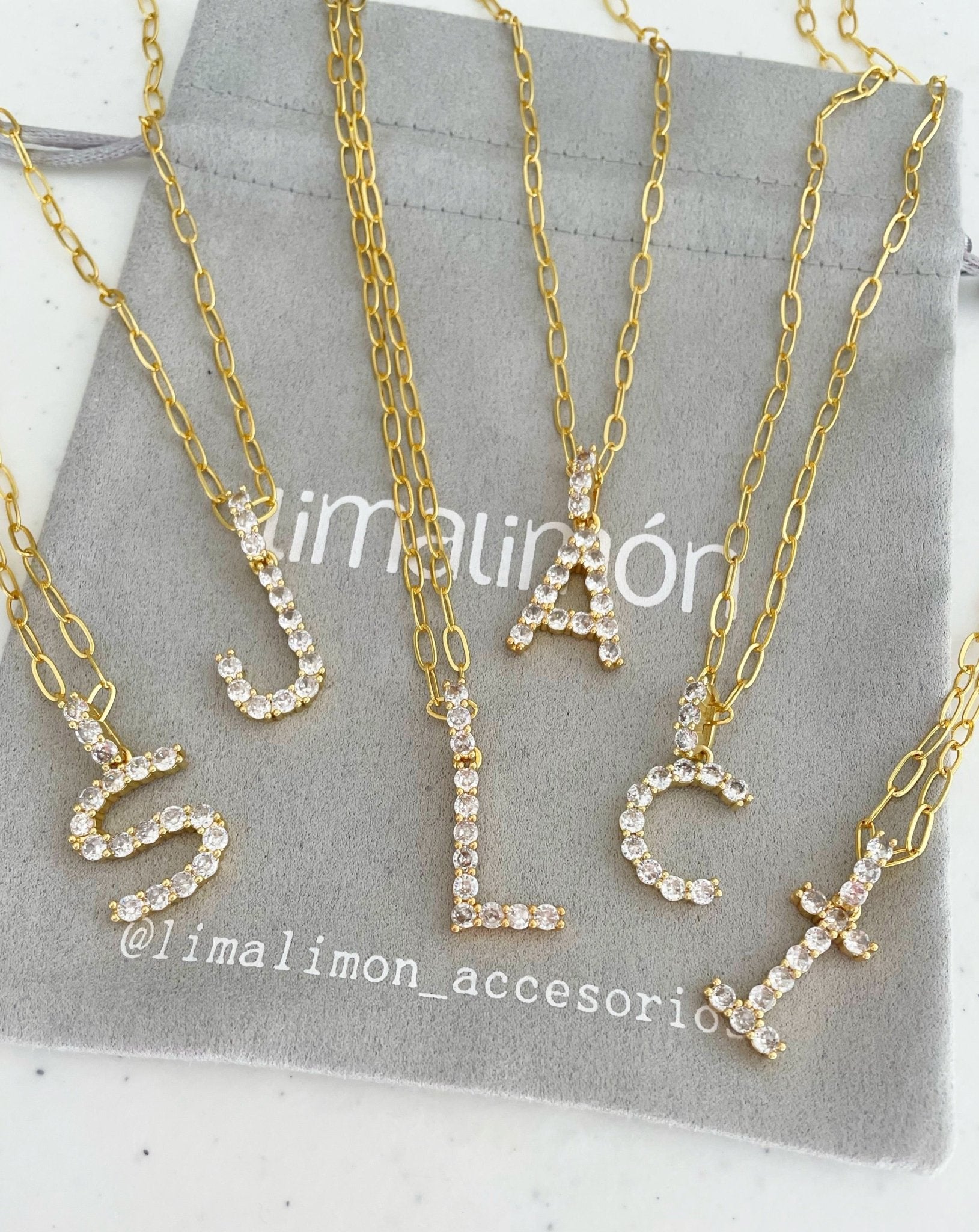 Initial Paper Clip Necklace - Necklaces | LimaLimón Store - 2
