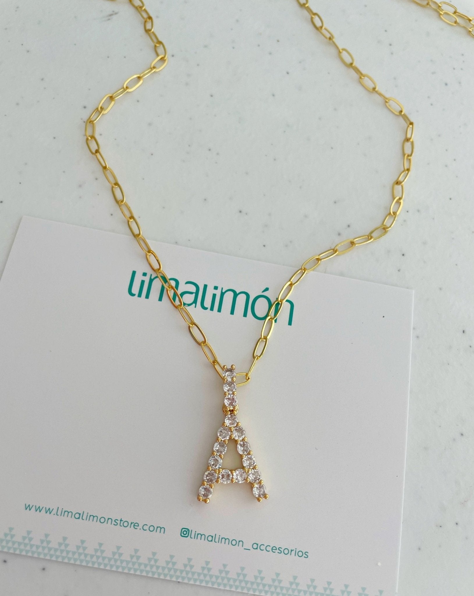 Initial Paper Clip Necklace - Necklaces | LimaLimón Store - 3