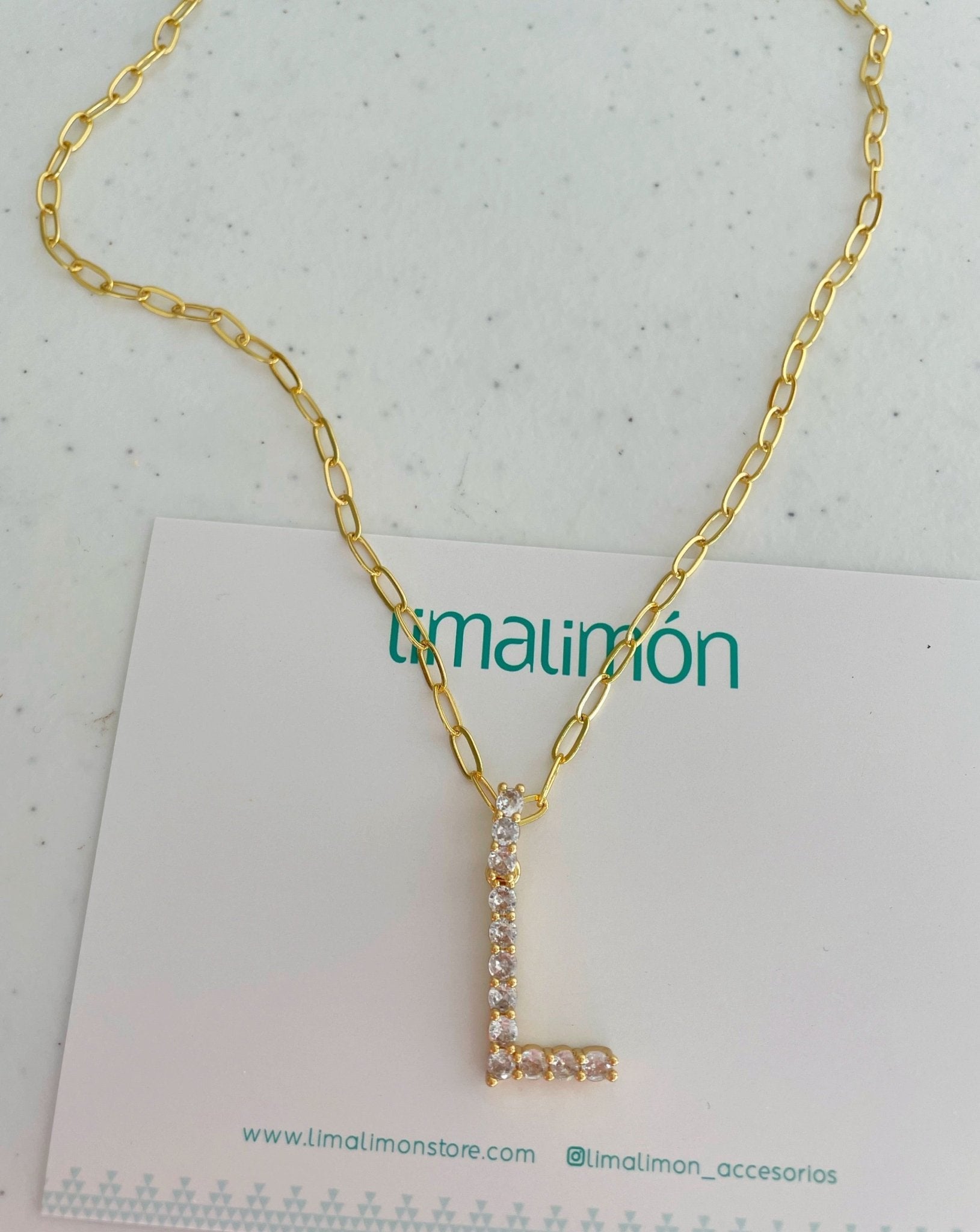 Initial Paper Clip Necklace - Necklaces | LimaLimón Store - 12