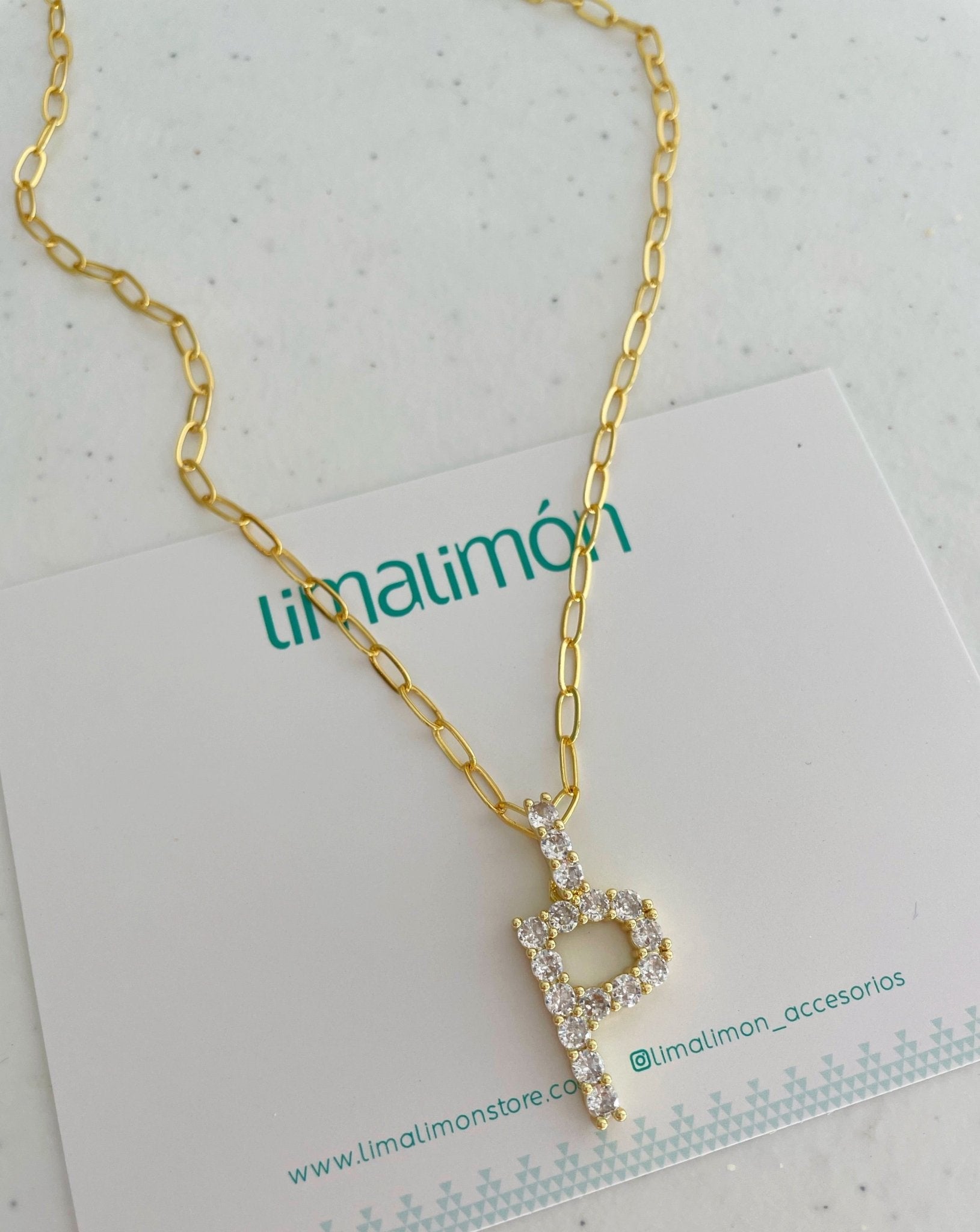 Initial Paper Clip Necklace - Necklaces | LimaLimón Store - 14
