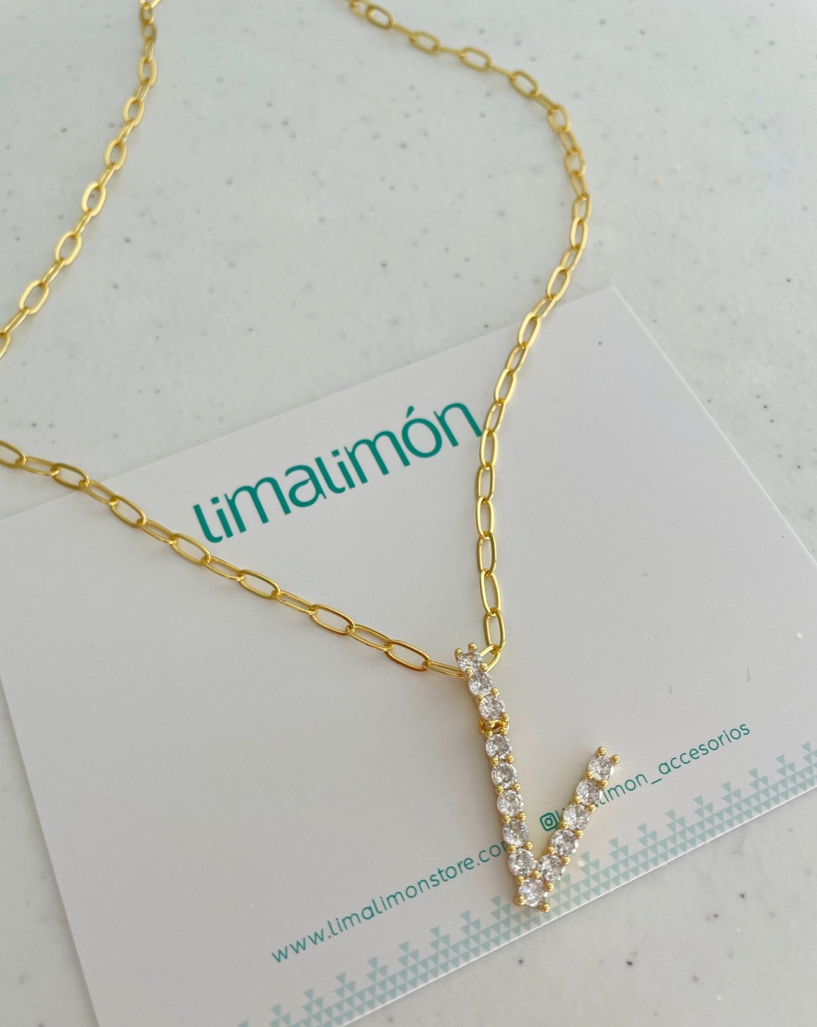 Initial Paper Clip Necklace - Necklaces | LimaLimón Store - 16
