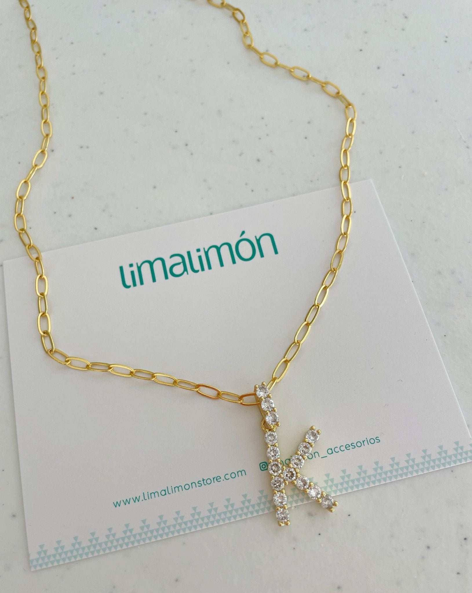 Initial Paper Clip Necklace - Necklaces | LimaLimón Store - 11