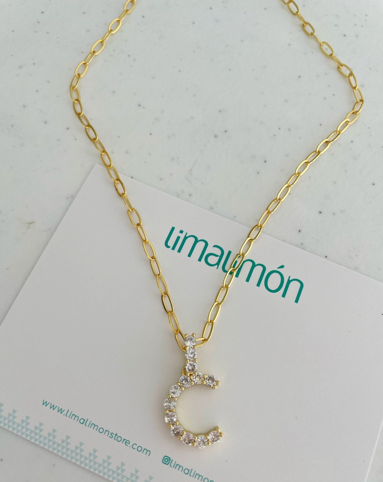 Initial Paper Clip Necklace - Necklaces | LimaLimón Store - 4