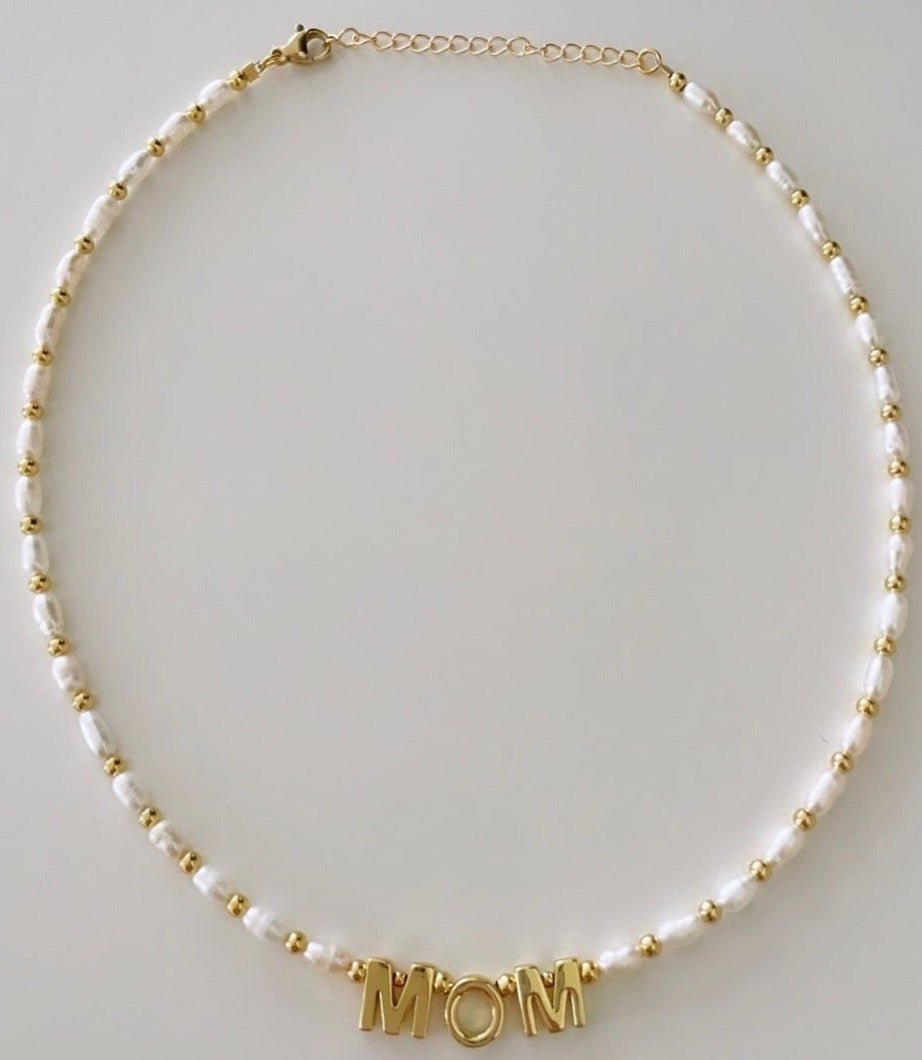 Pearl And Gold Personalized Necklace - Custom | LimaLimón Store - 1