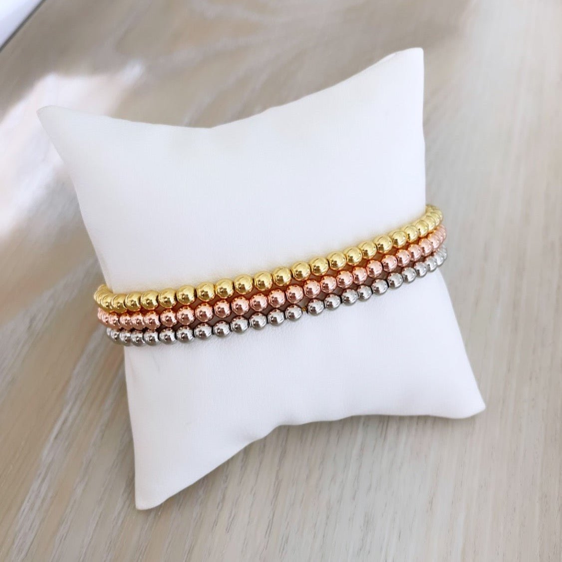 Triple Bead Gold Bracelet - Bracelet | LimaLimón Store - 1