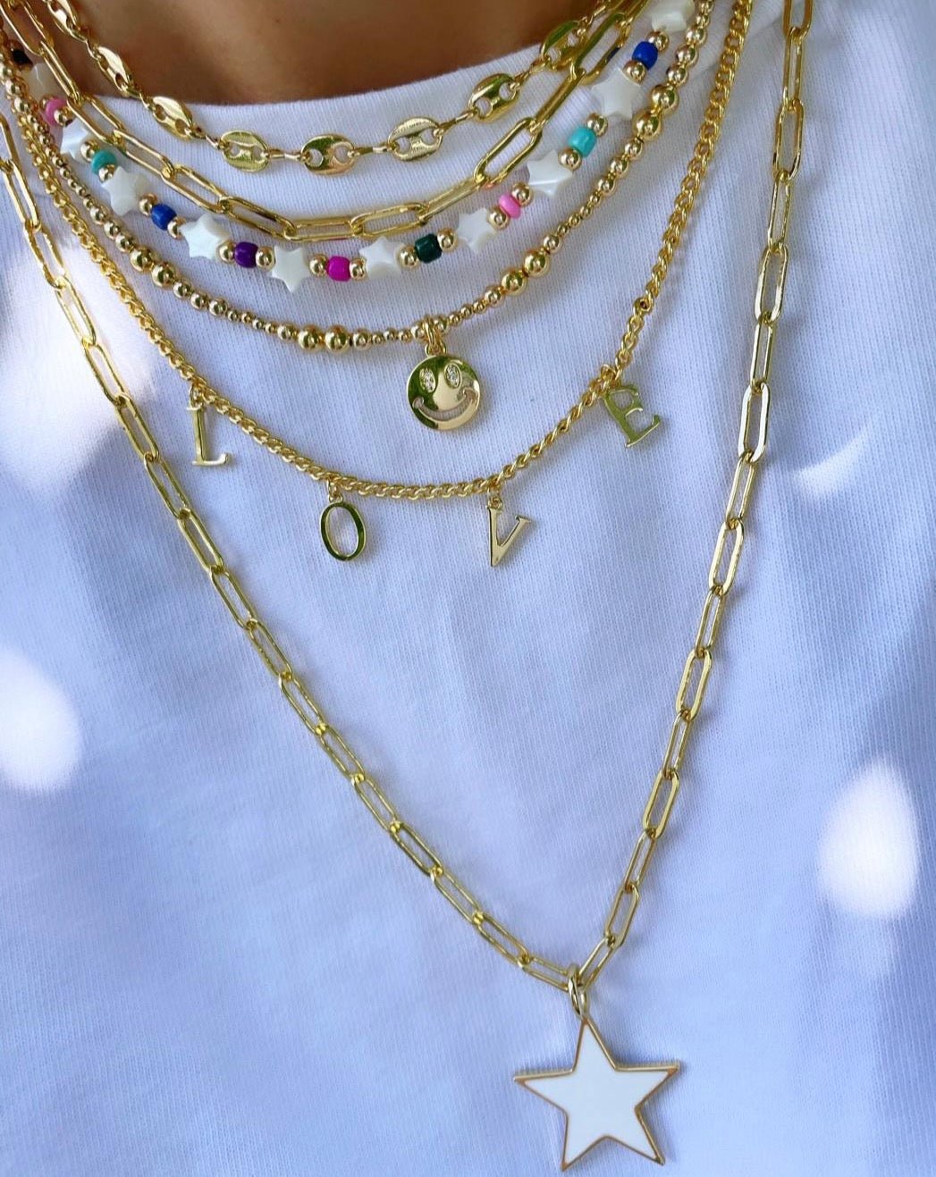 White Star Paper Clip Necklace - Necklaces | LimaLimón Store - 2