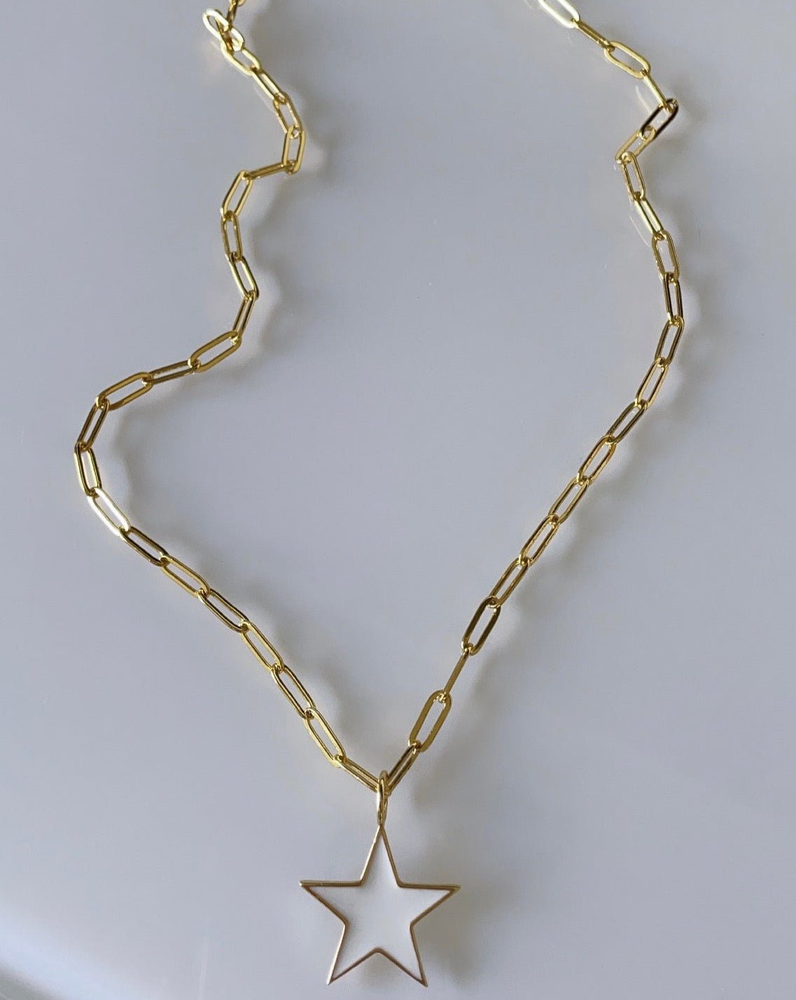 White Star Paper Clip Necklace - Necklaces | LimaLimón Store - 1