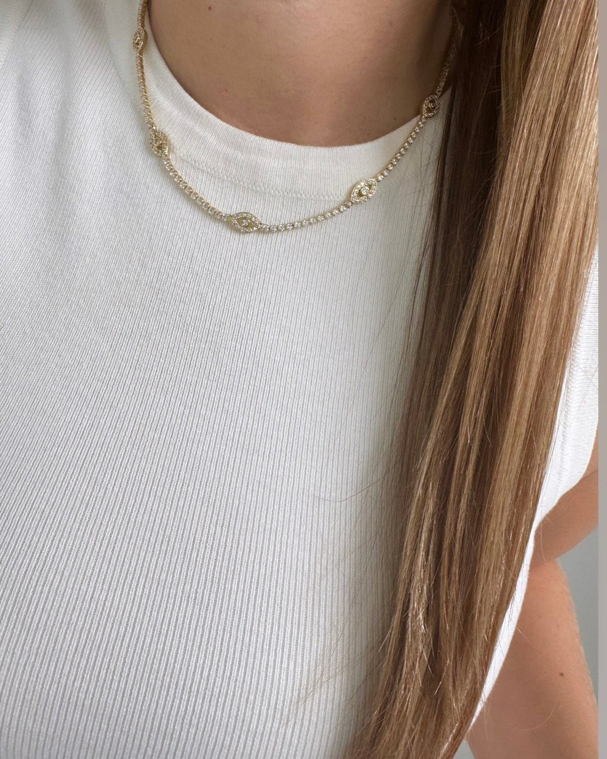 Tennis Gold Necklace