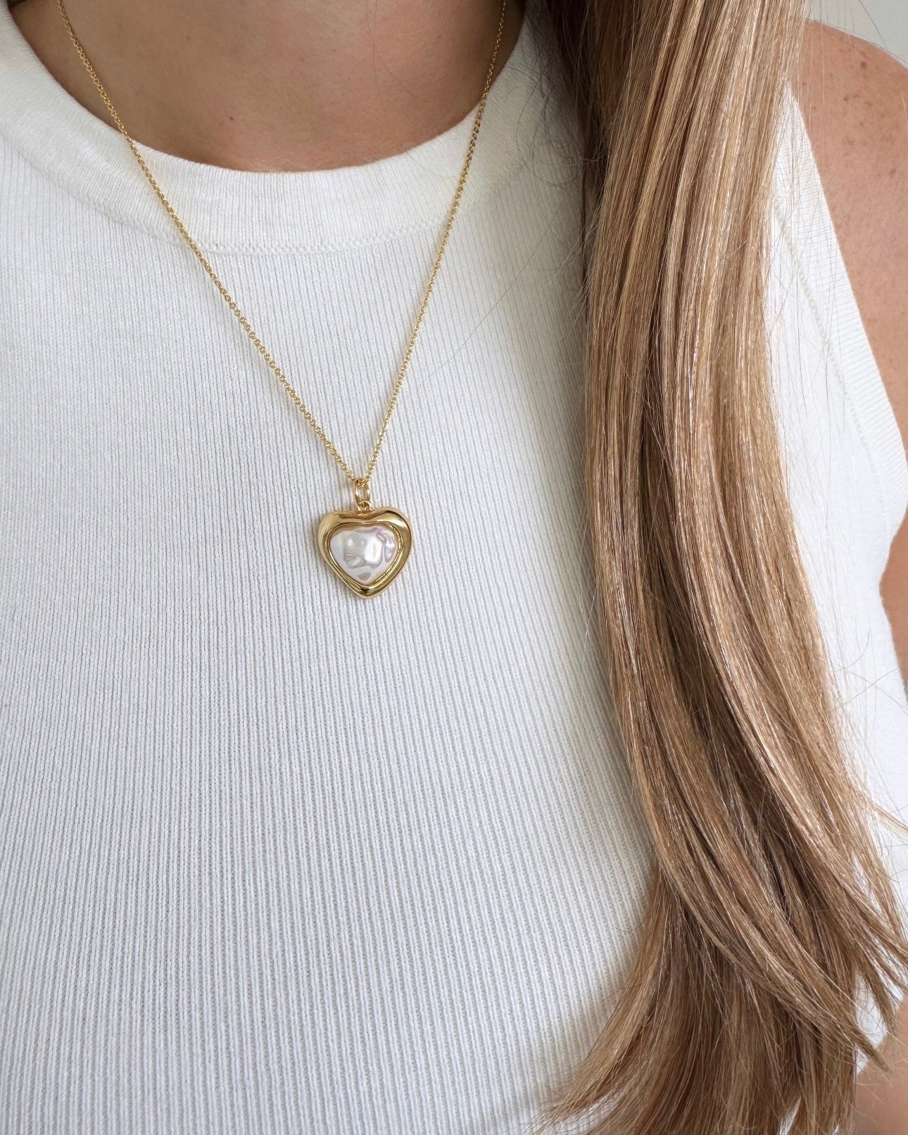 Heart Pearl Necklace