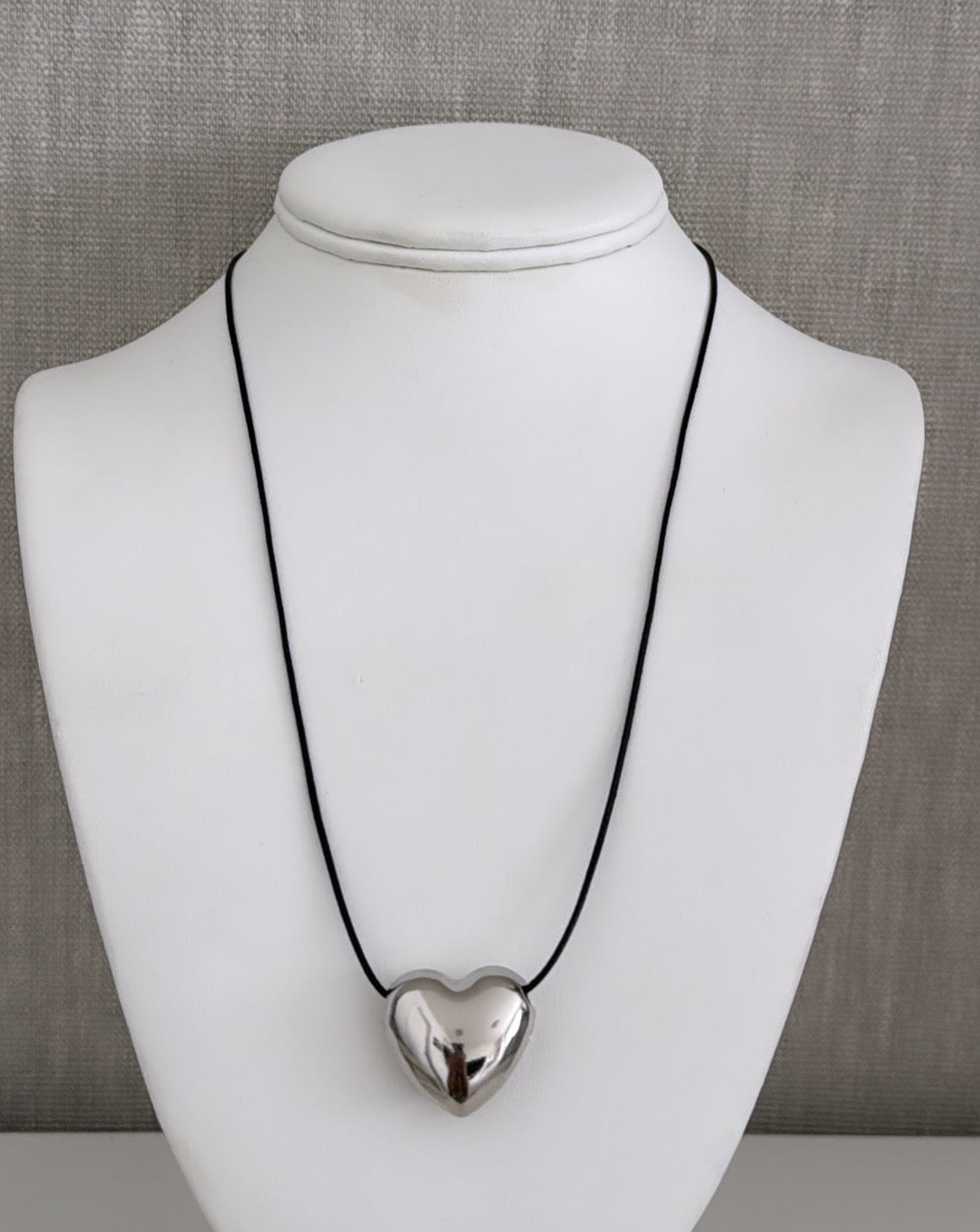 Heart Silver Cord Necklace