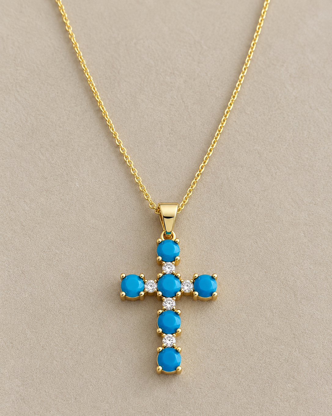 Colorful Crystal Cross Necklace
