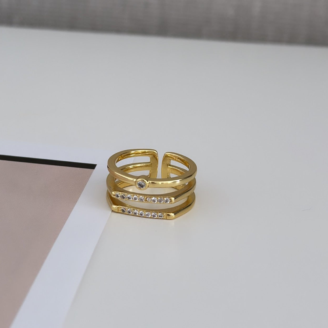 Gold Zirconia Ring