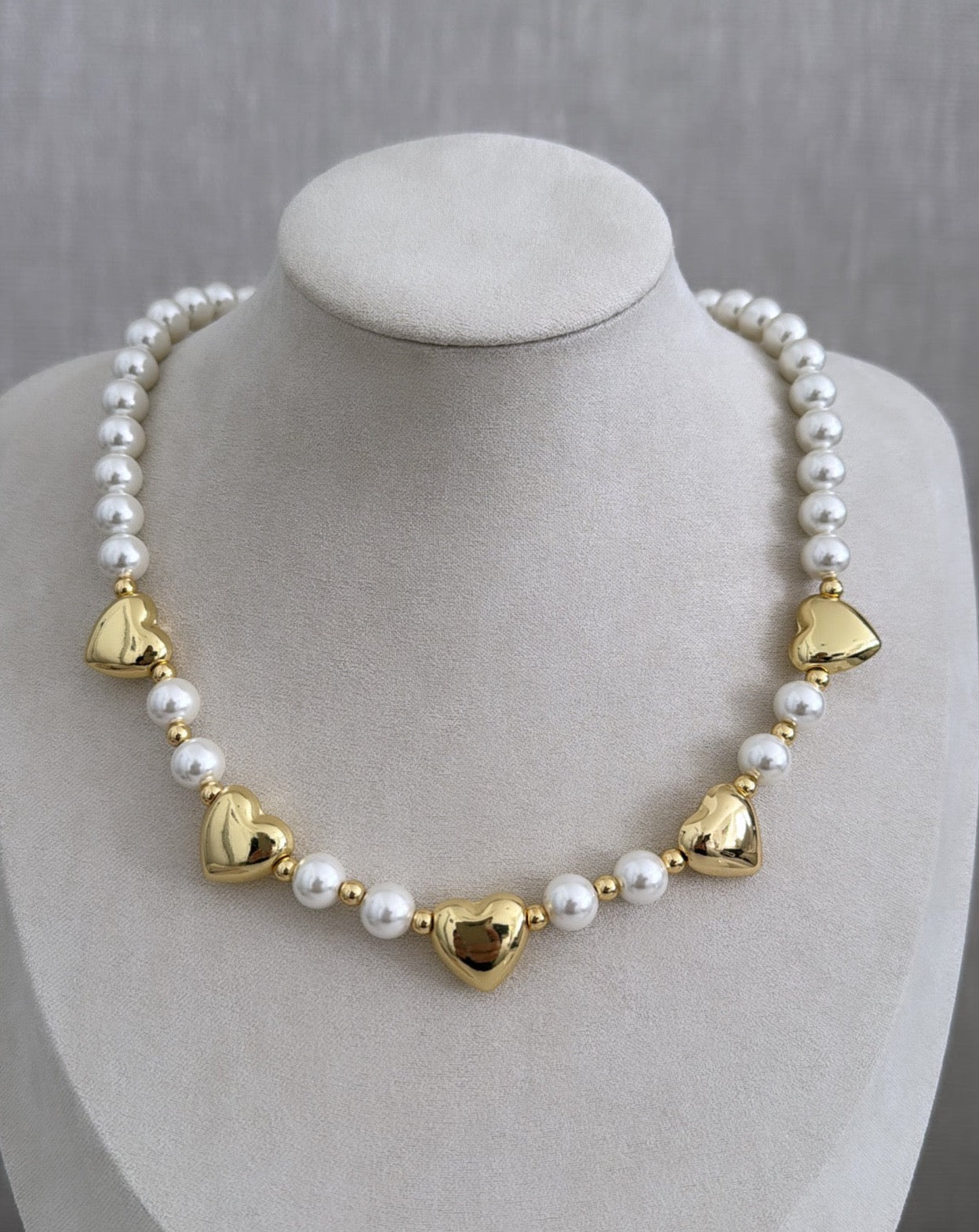 Hearts Pearls Necklace