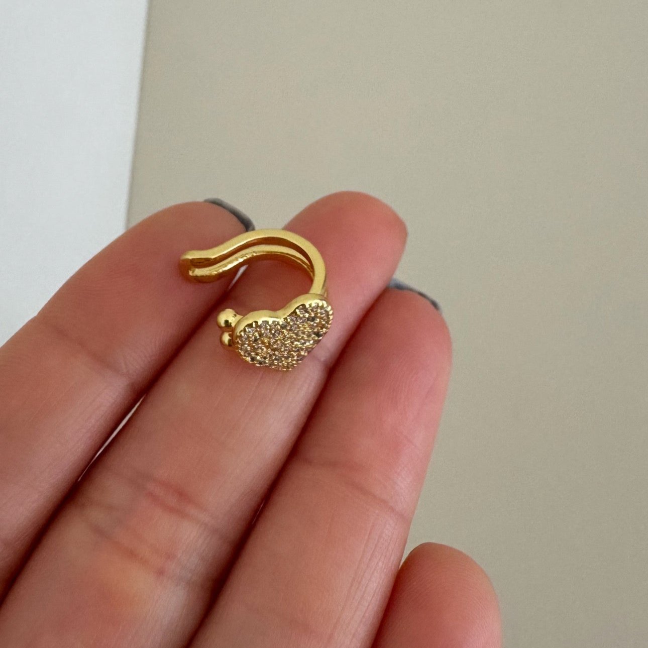 Gold Heart Ear Cuff