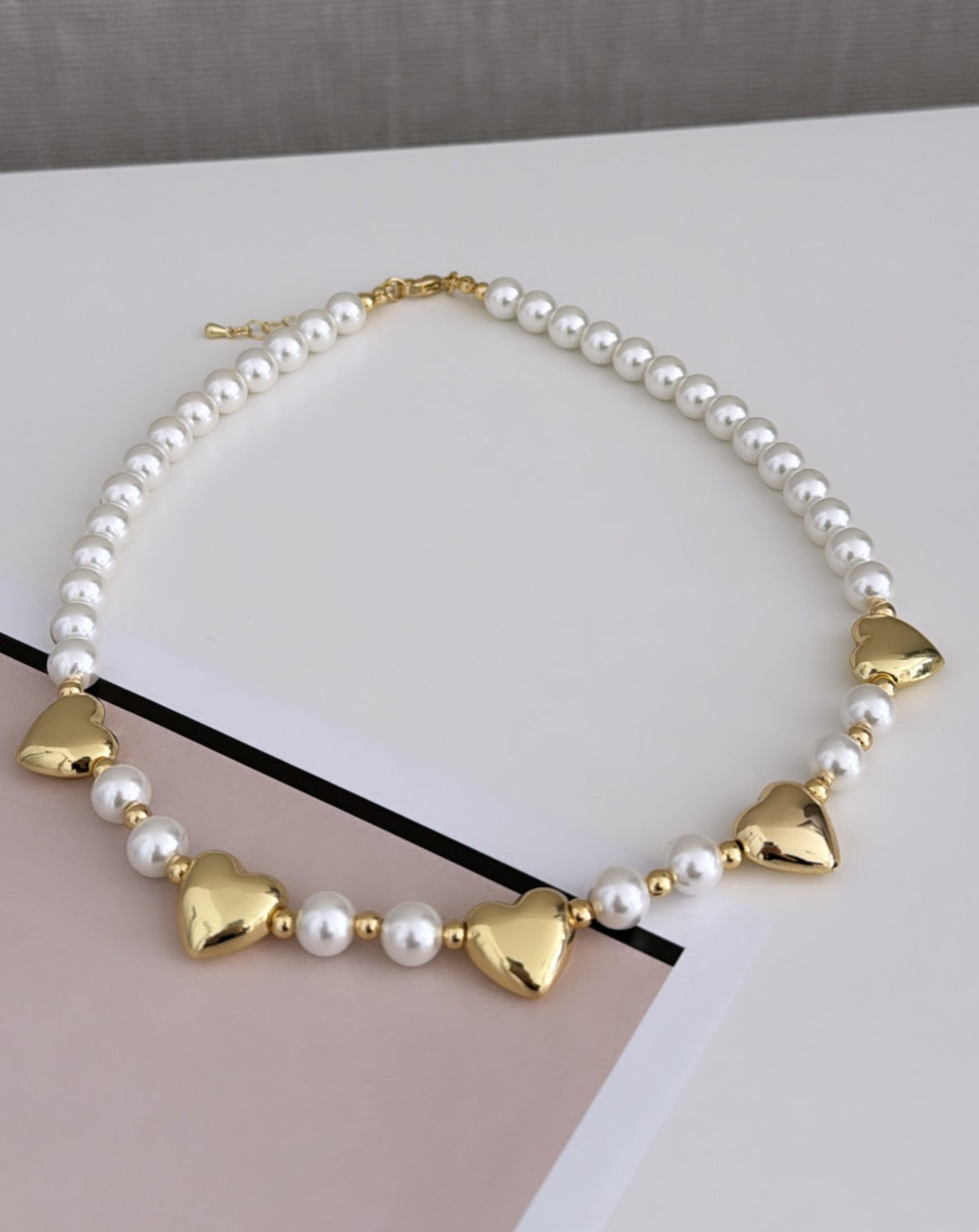 Hearts Pearls Necklace
