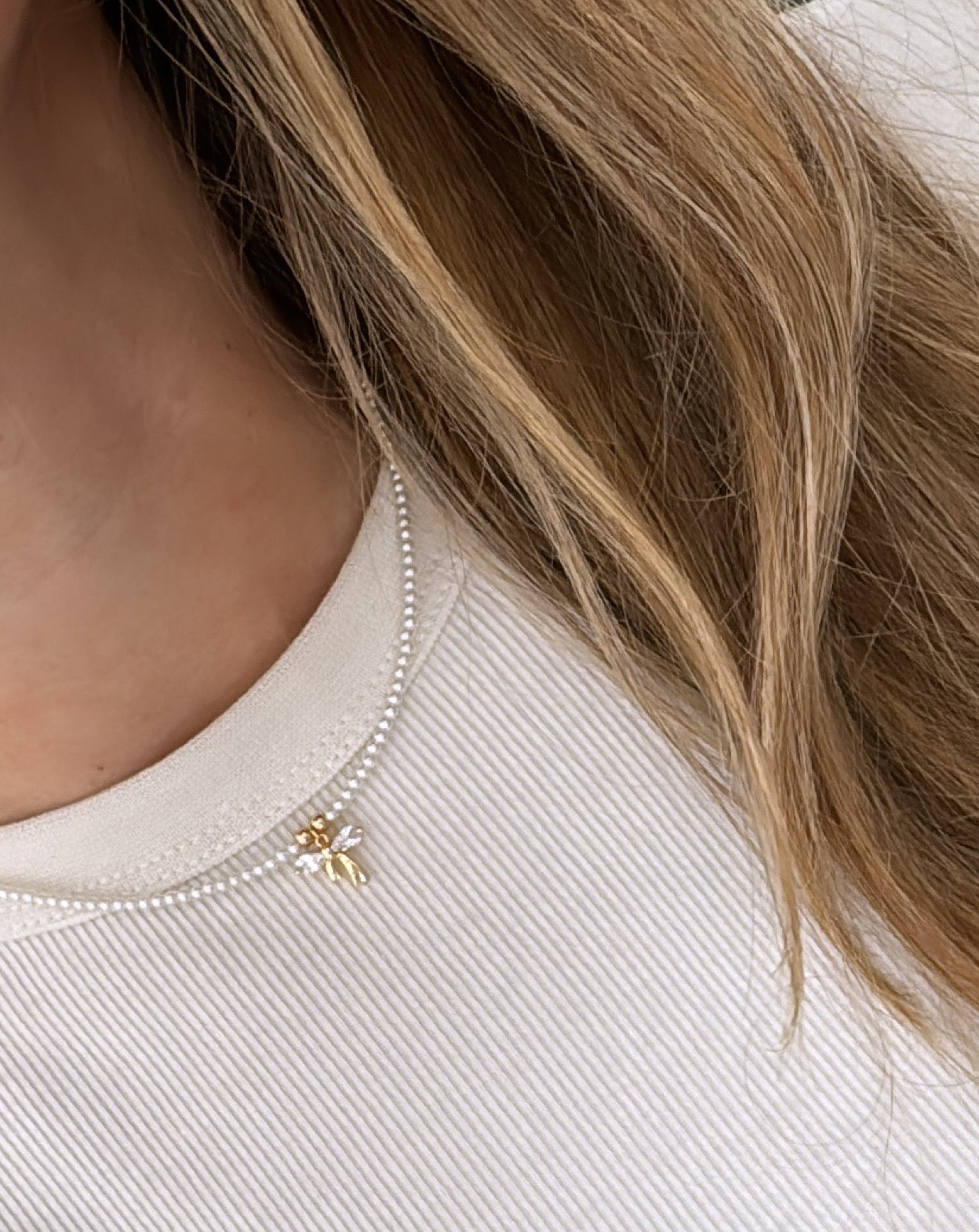 Bow mini Pearls Necklace