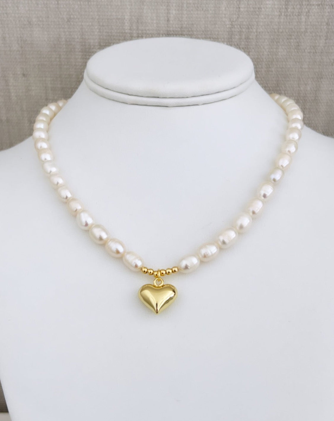 Pearls Heart Necklace