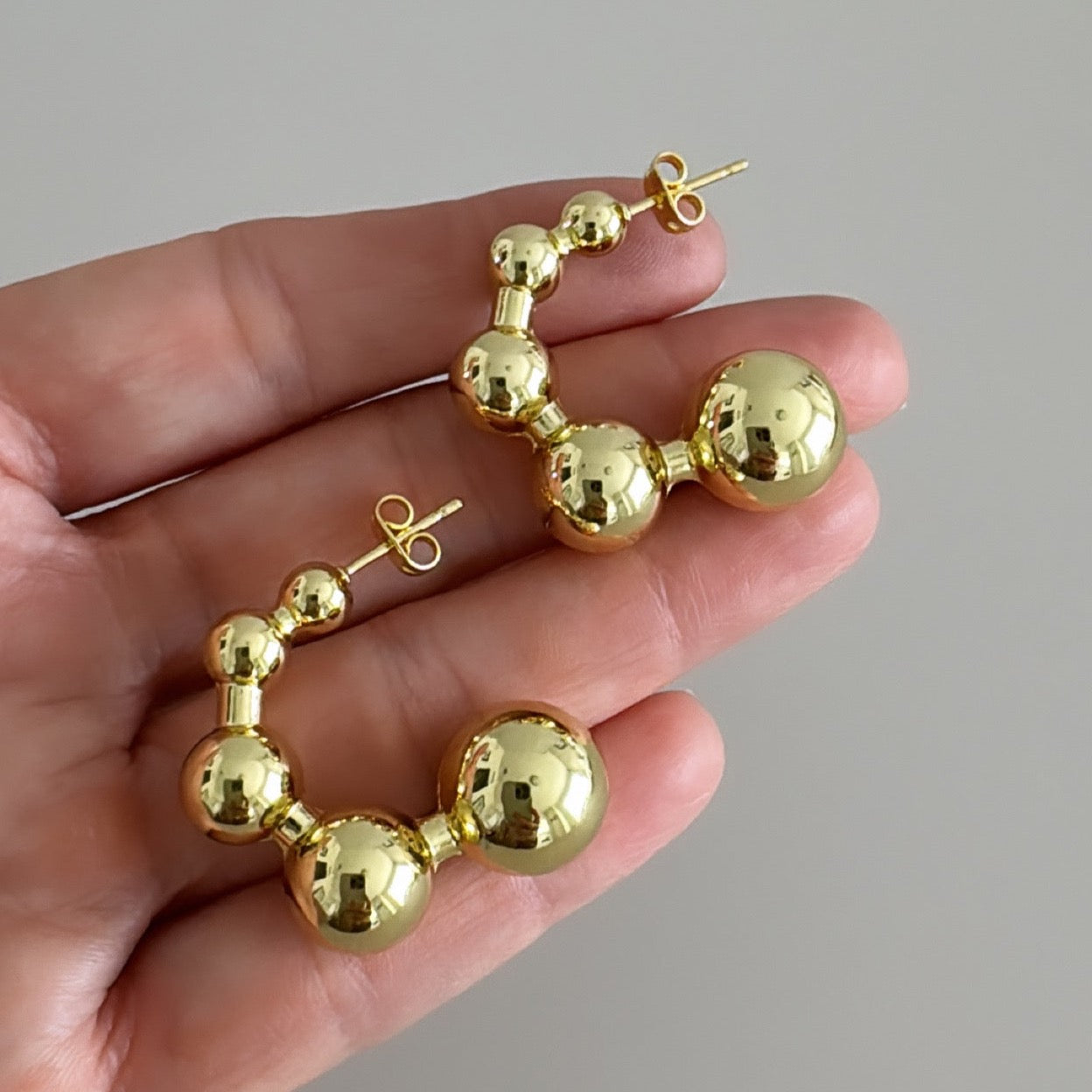 Gold Bead Earring