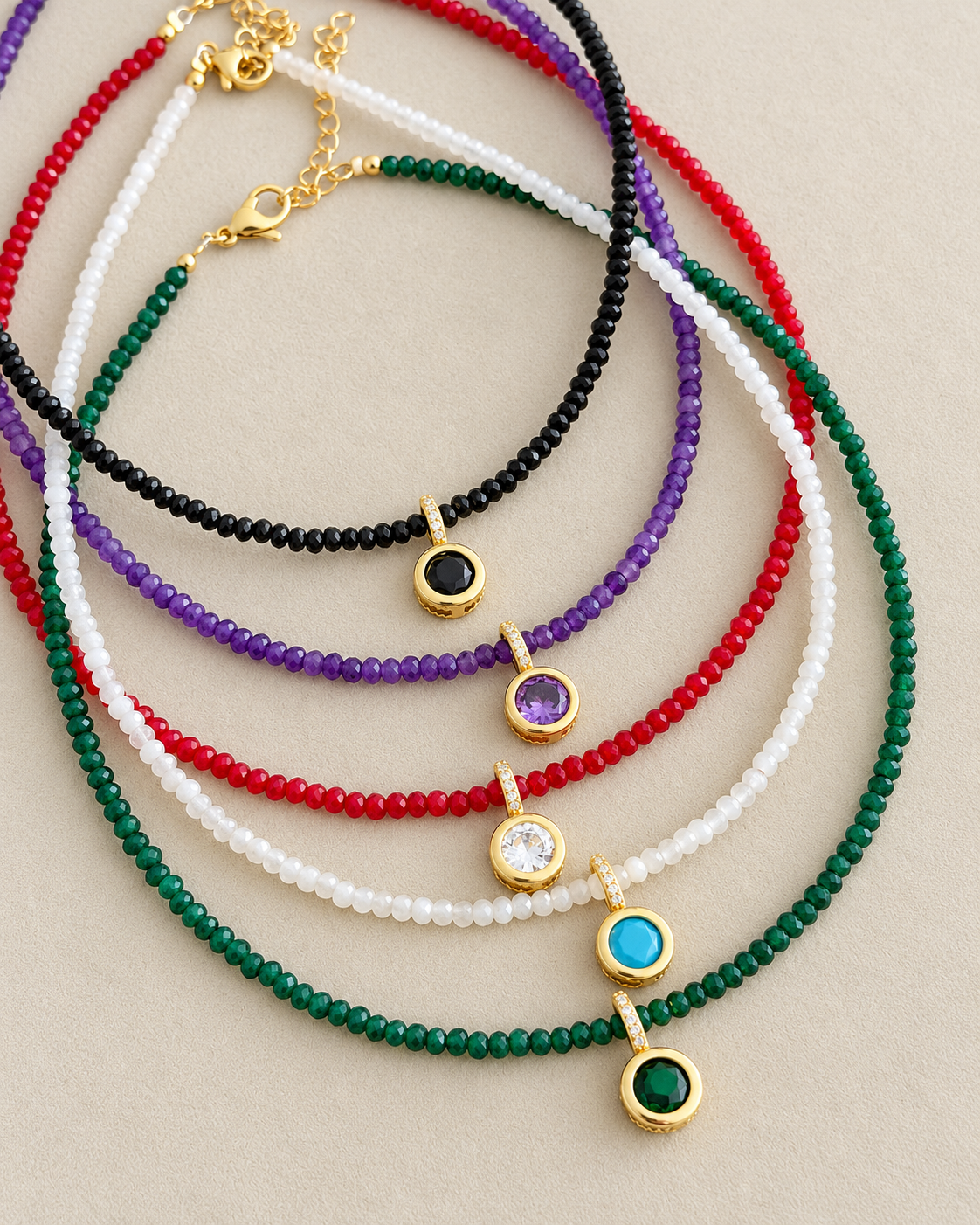 Agate Gemstone Charm Choker